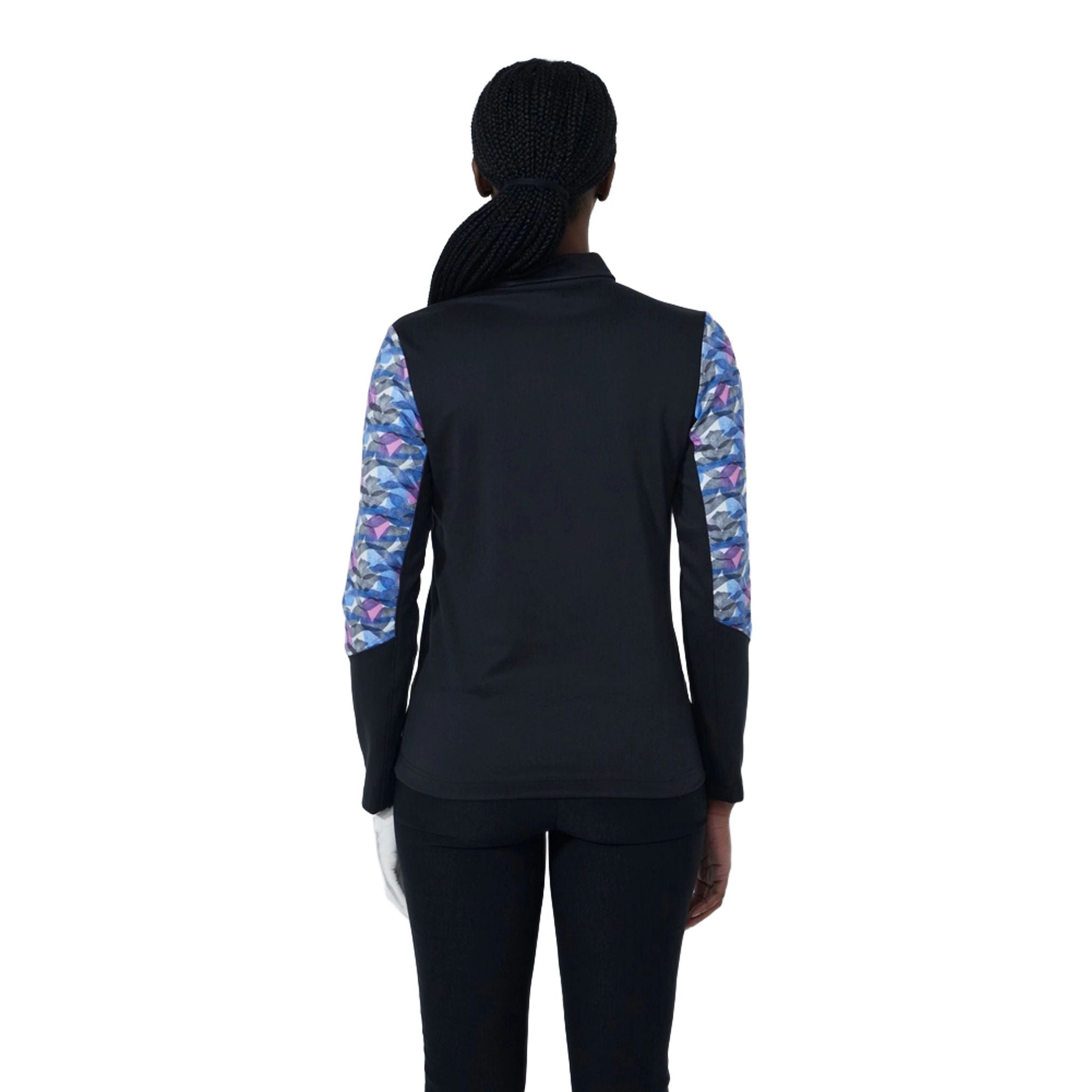 Polo da donna con stampa sportiva quotidiana color pesca