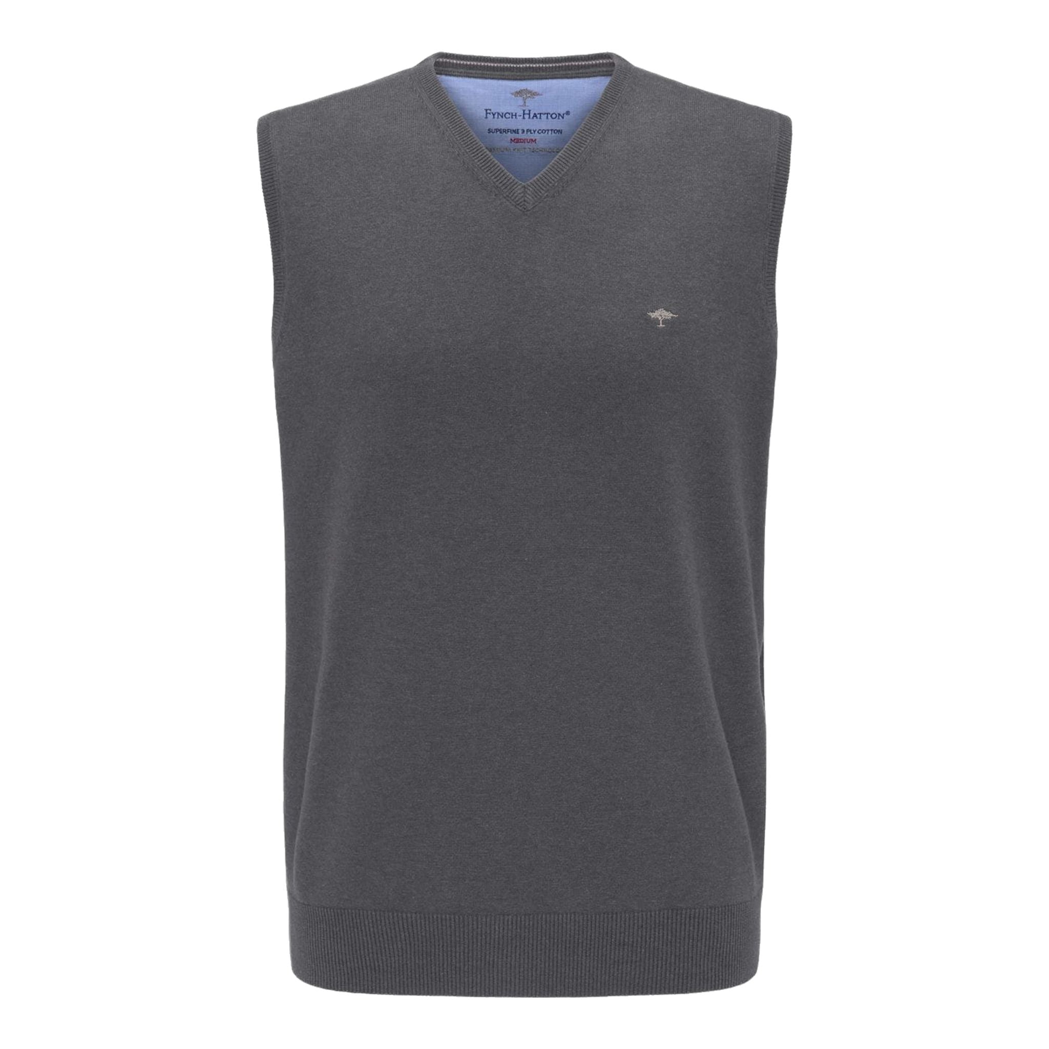 Fynch Hatton M Slipover SL Maglione Grigio Cenere Uomo