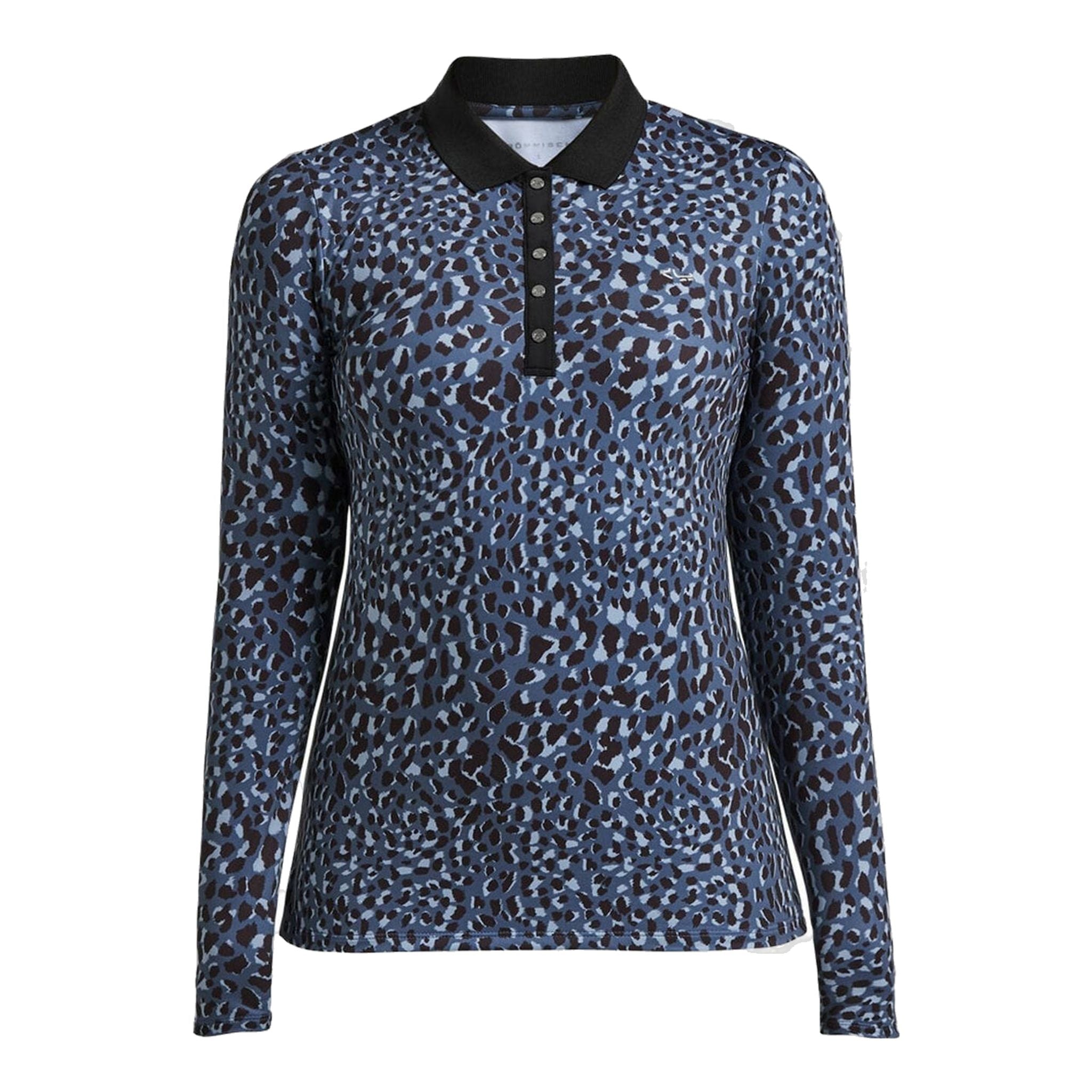 Polo Röhnisch a pois blu polvere a maniche lunghe da donna