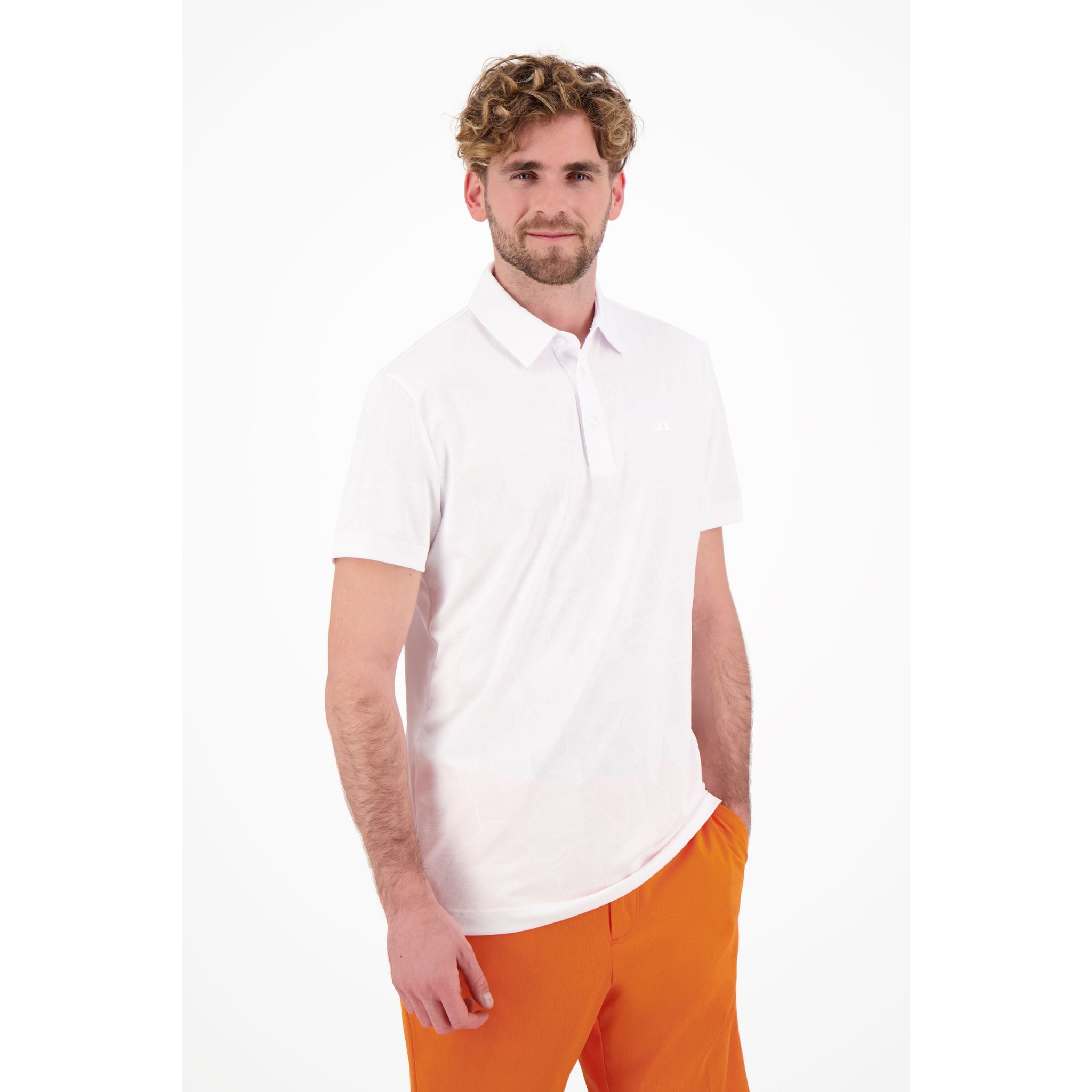 J. Lindeberg M Clide Regular Fit SS Polo Bianco Uomo