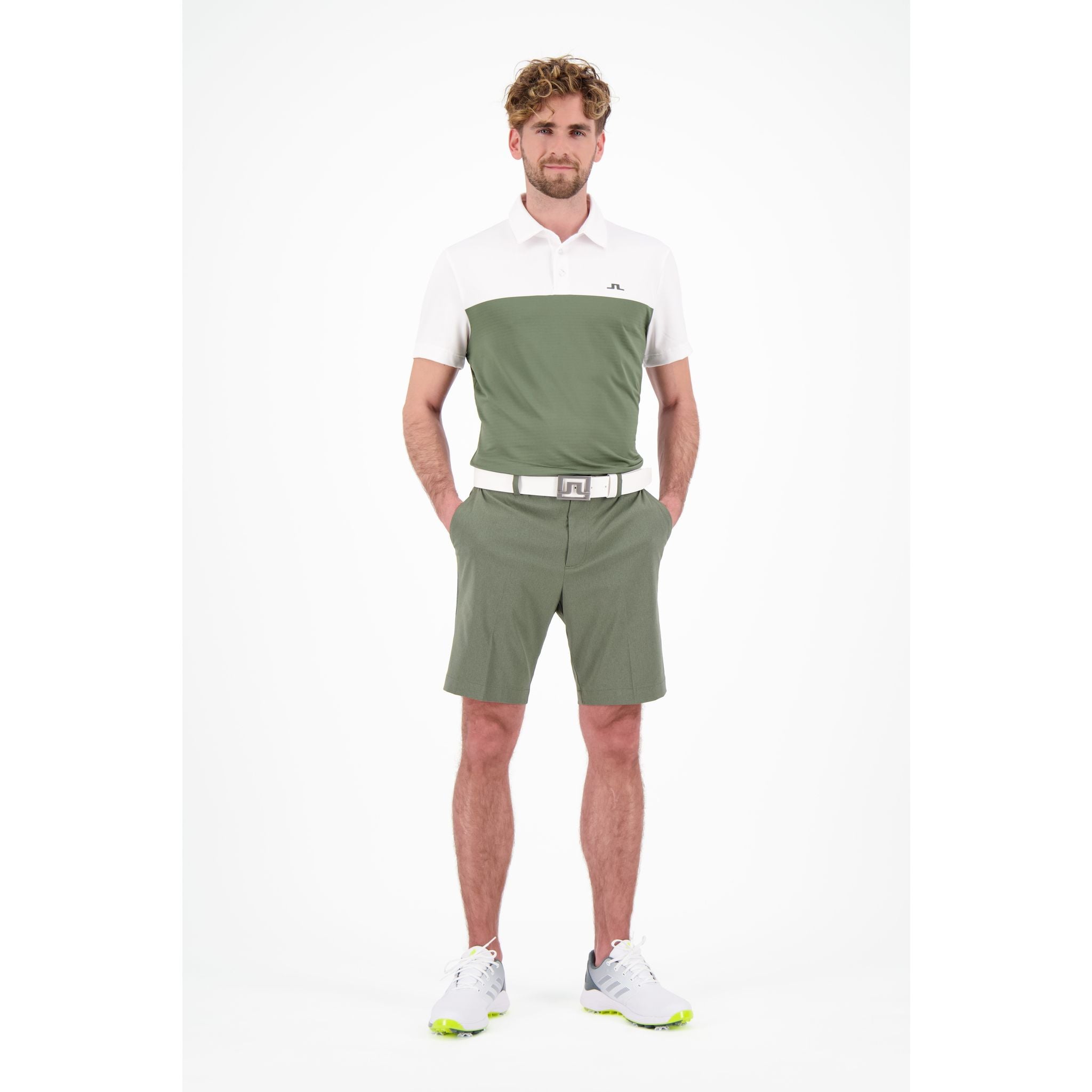 J. Lindeberg M Owen Slim Fit SS Polo Thyme Green Uomo