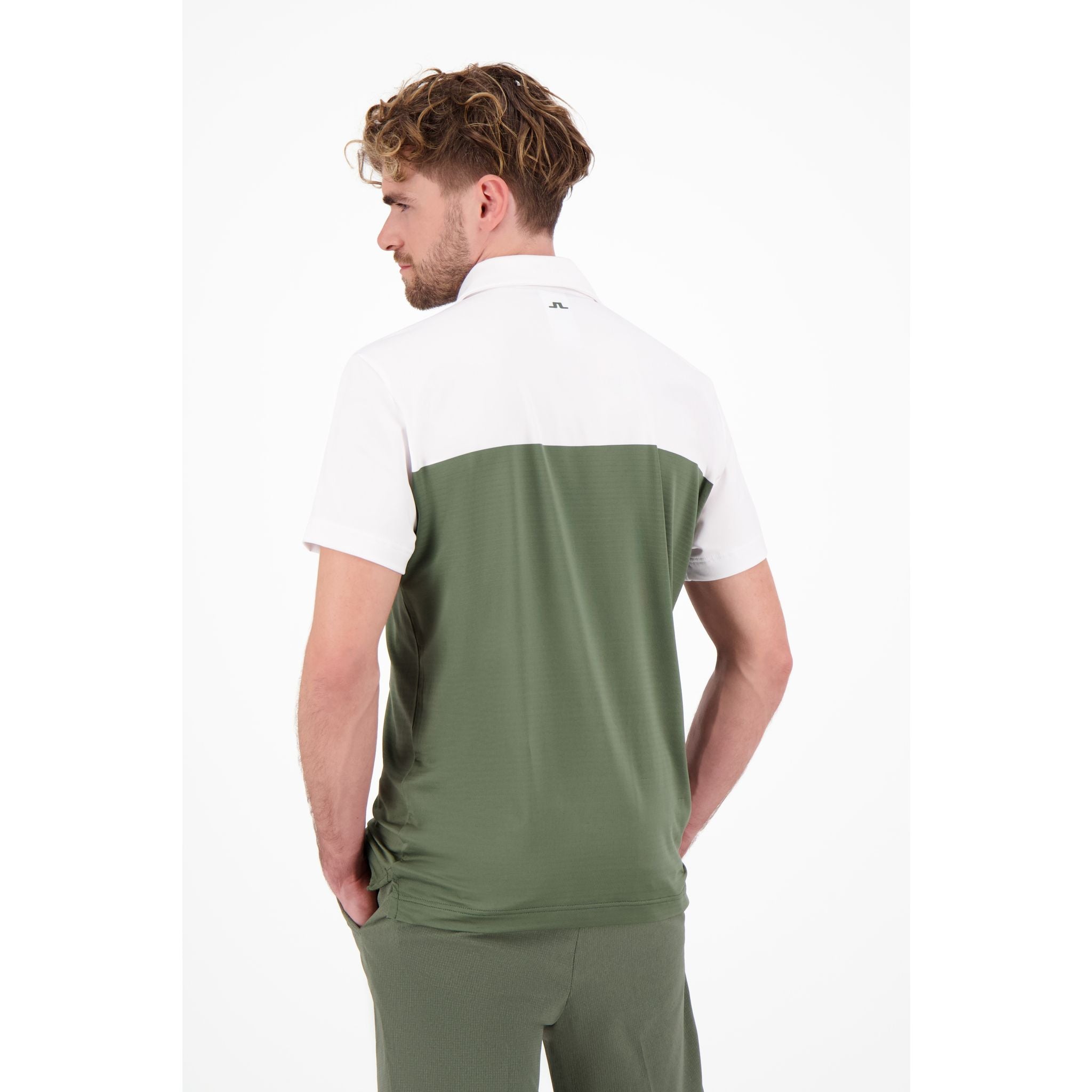 J. Lindeberg M Owen Slim Fit SS Polo Thyme Green Uomo