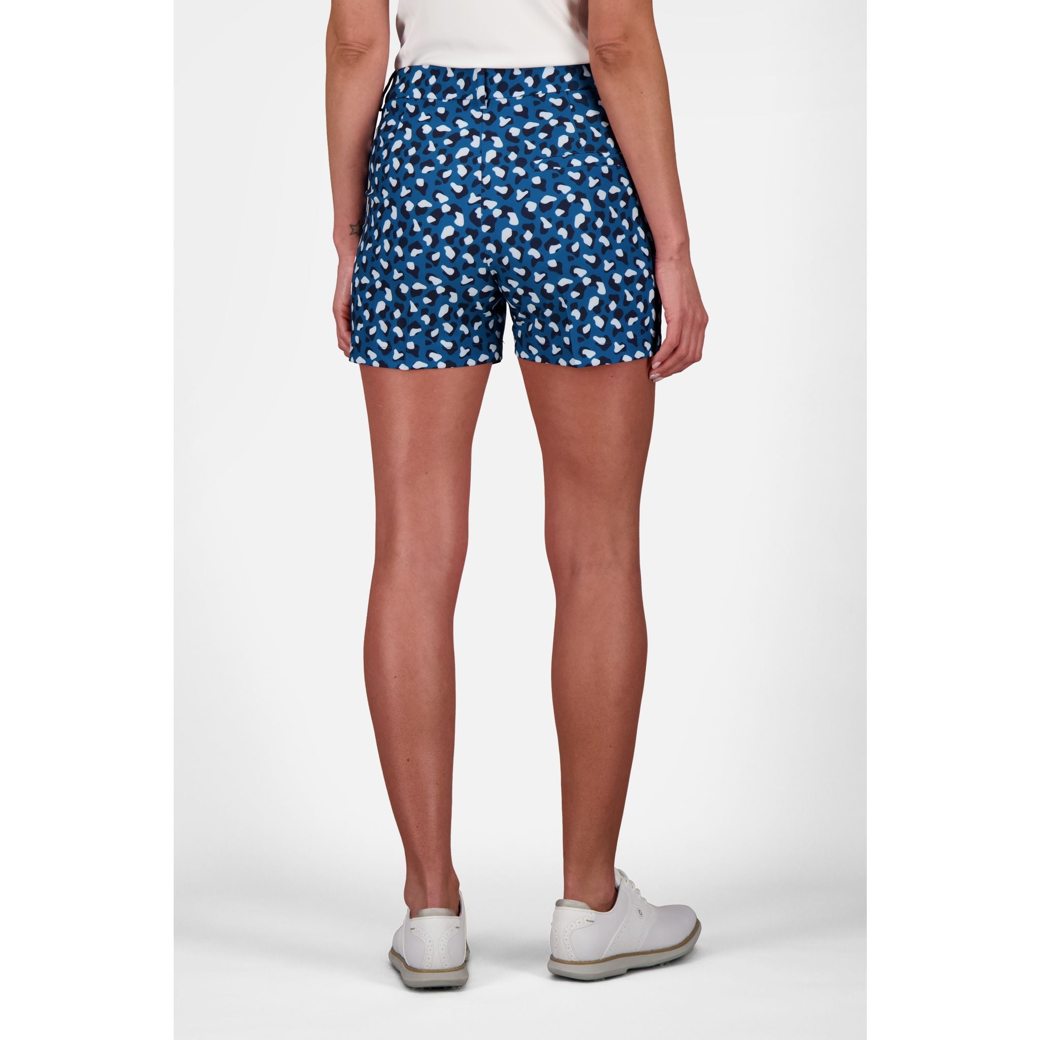 J. Lindeberg W Gwen Pantaloncini da golf stampati marocchini blu animali da donna
