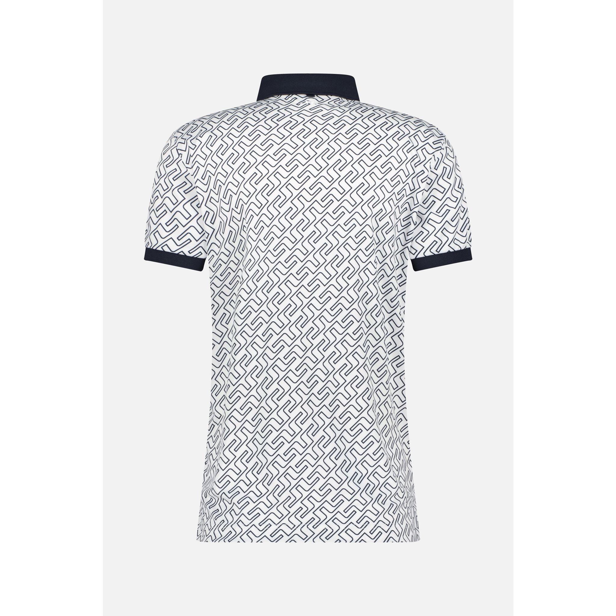 Polo con stampa J. Lindeberg M Tour Tech Reg Fit JL Navy Bridge Mono da uomo