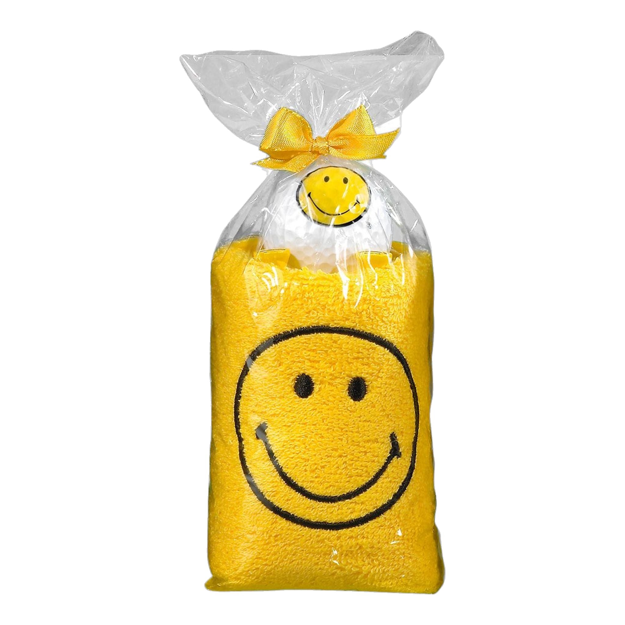Sportiques Golf Gifts Caddy Asciugamano Rotolo Smiley Giallo (Palline e Forcone e Marcatore Palline)