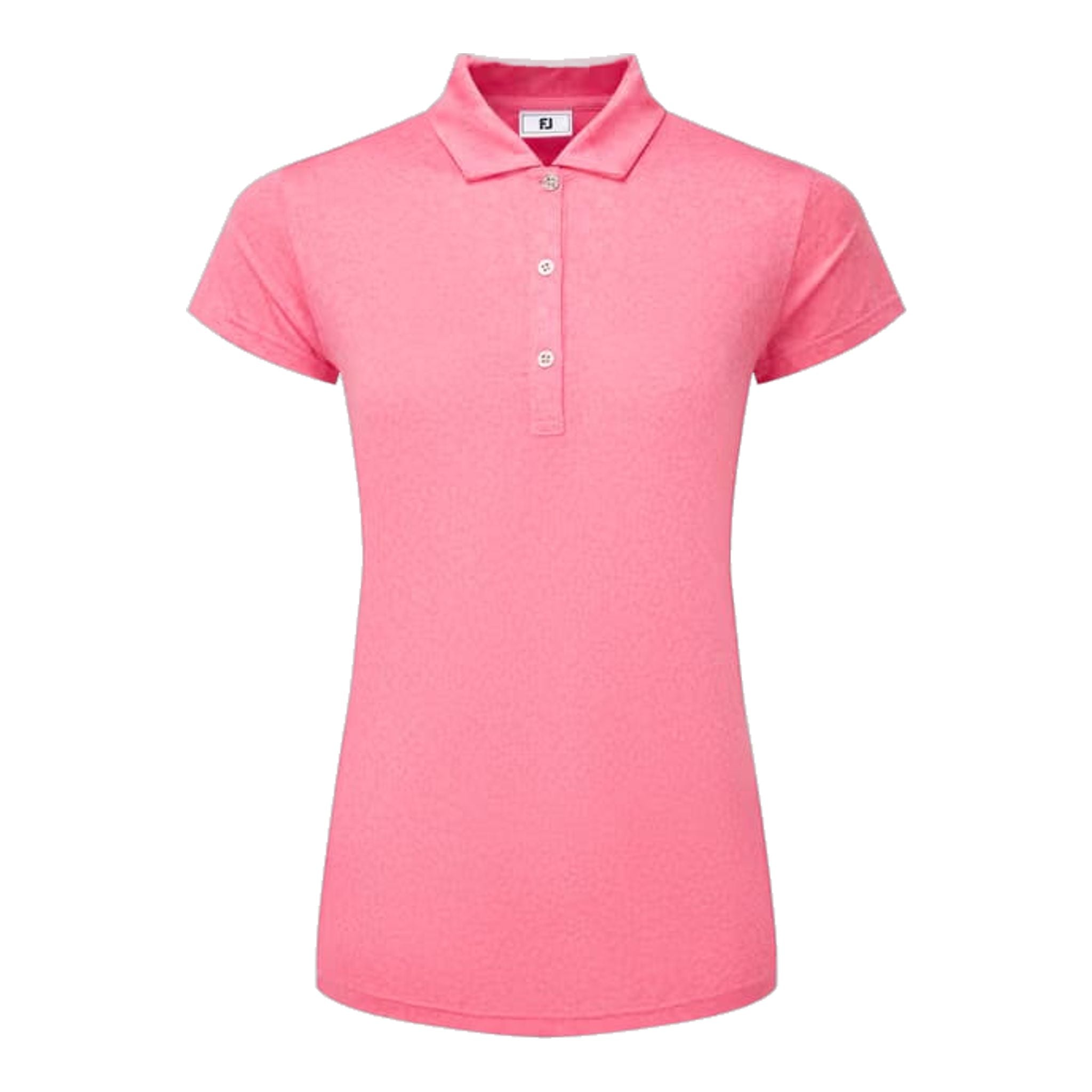 Polo da donna Footjoy con maniche a cappuccio in filo di Scozia e motivo floreale dipinto