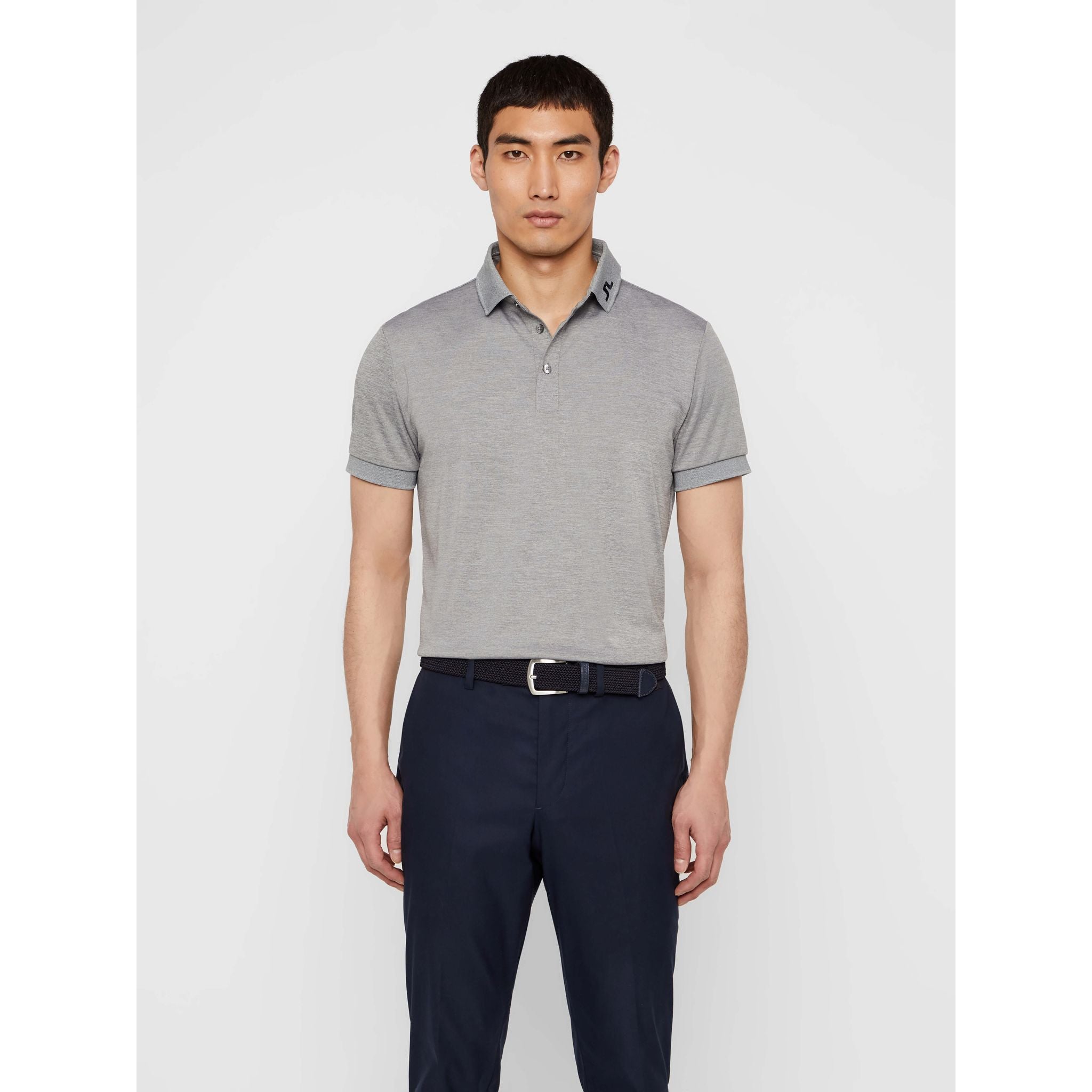Polo in jersey J. Lindeberg M KV Reg Fit-TX Stone Grey Melange da uomo