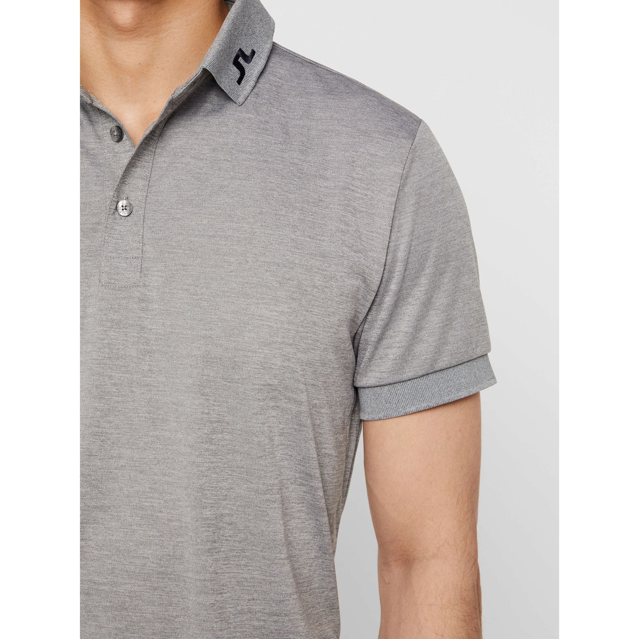Polo in jersey J. Lindeberg M KV Reg Fit-TX Stone Grey Melange da uomo