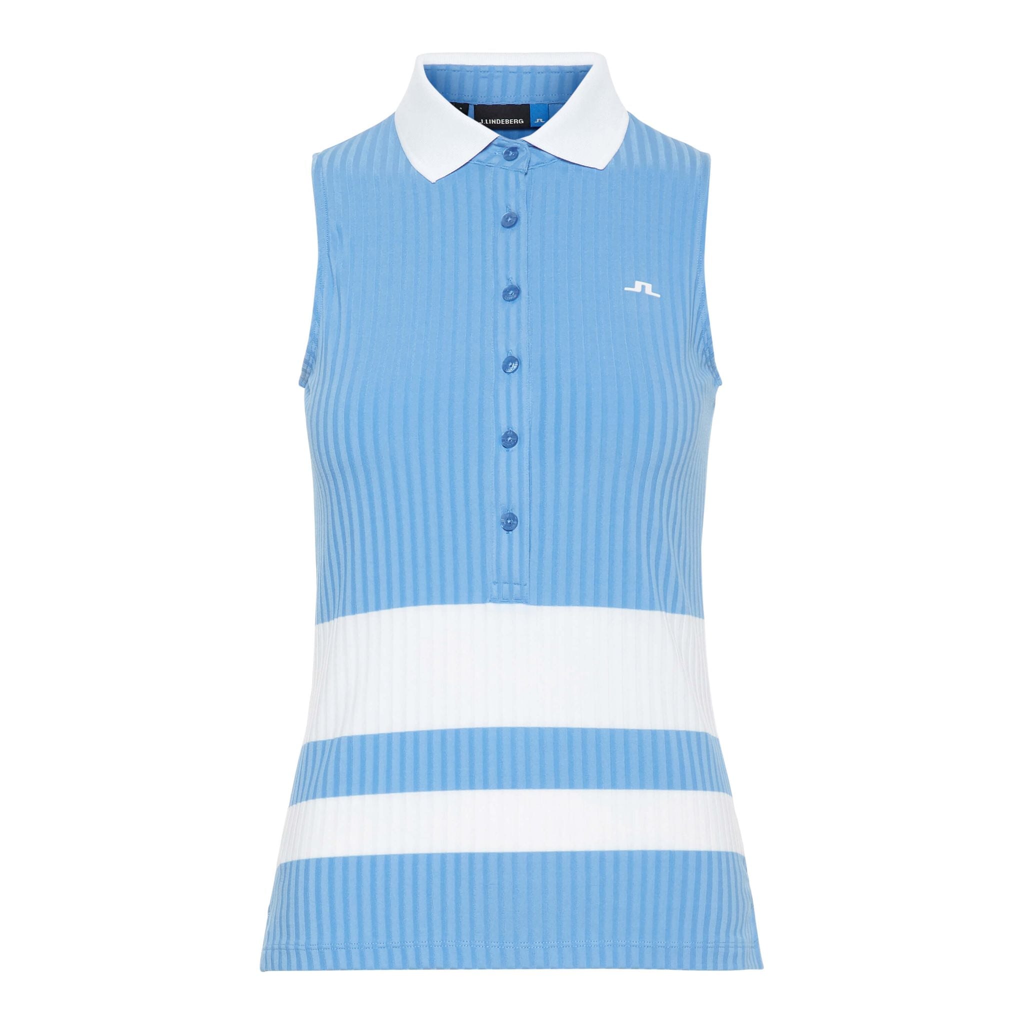 J. Lindeberg W Nora-Rib Jersey Polo Blu Lago Donna