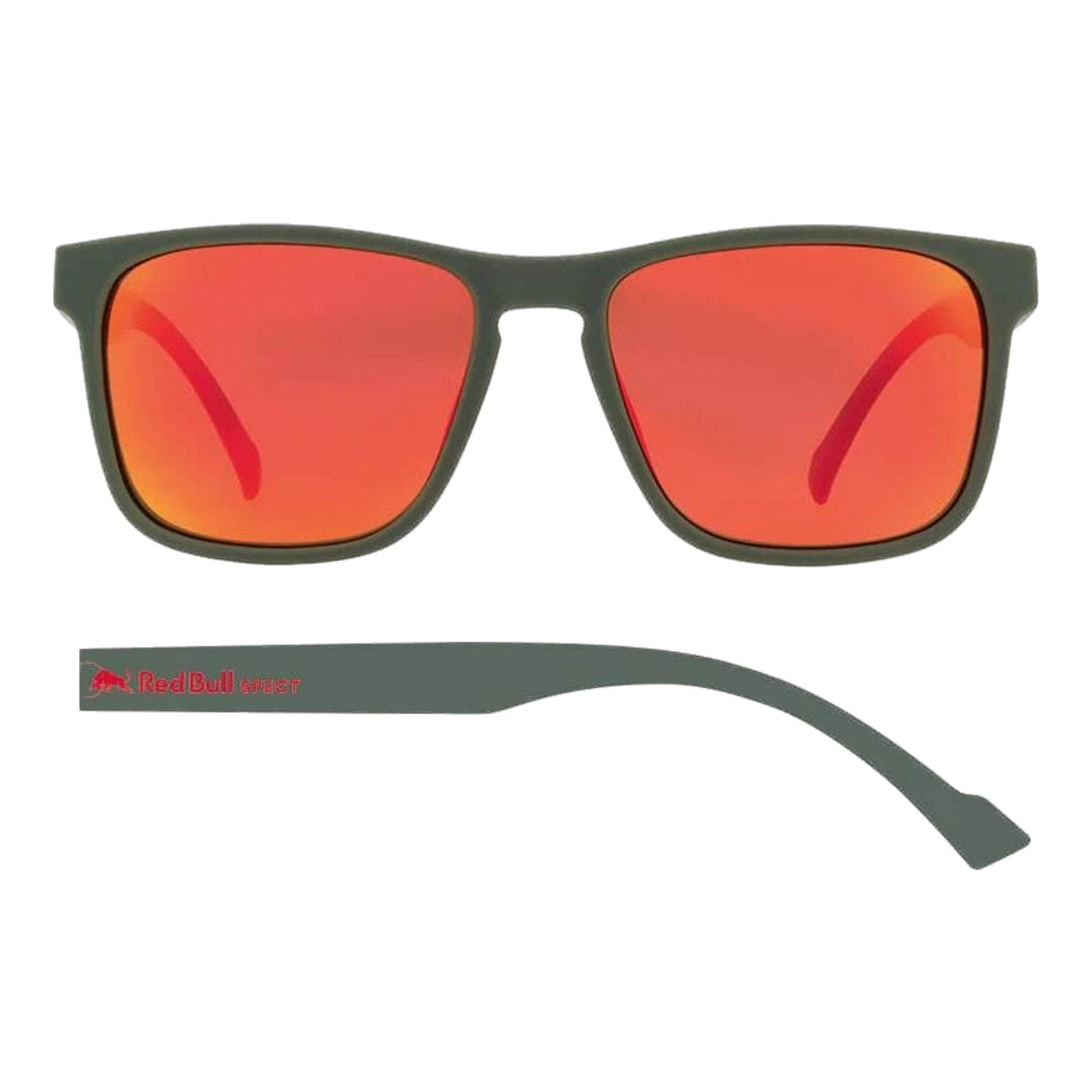 RedBull Spect Eyewear Leap Olive Green/Brown Red Mirror