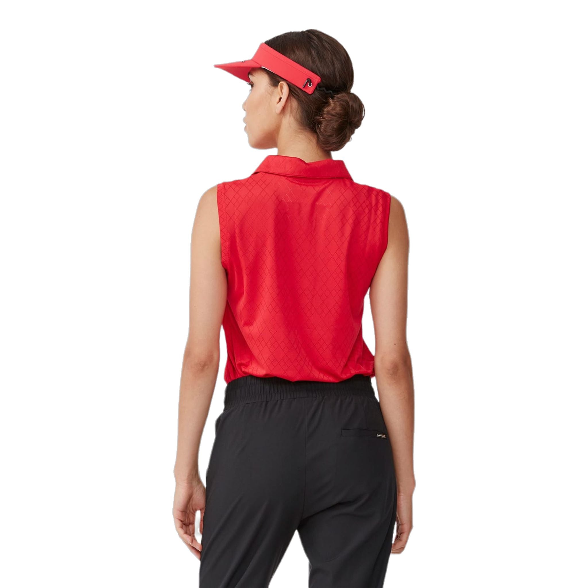 Röhnisch Polo Argyle senza maniche rosso donna