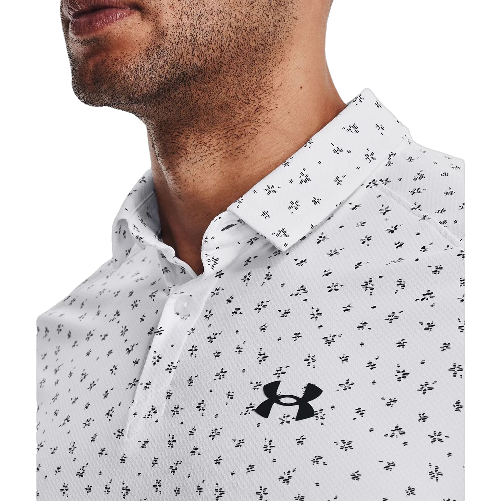 Polo a maniche corte Under Armour Iso-Chill Floral Dash bianca da uomo