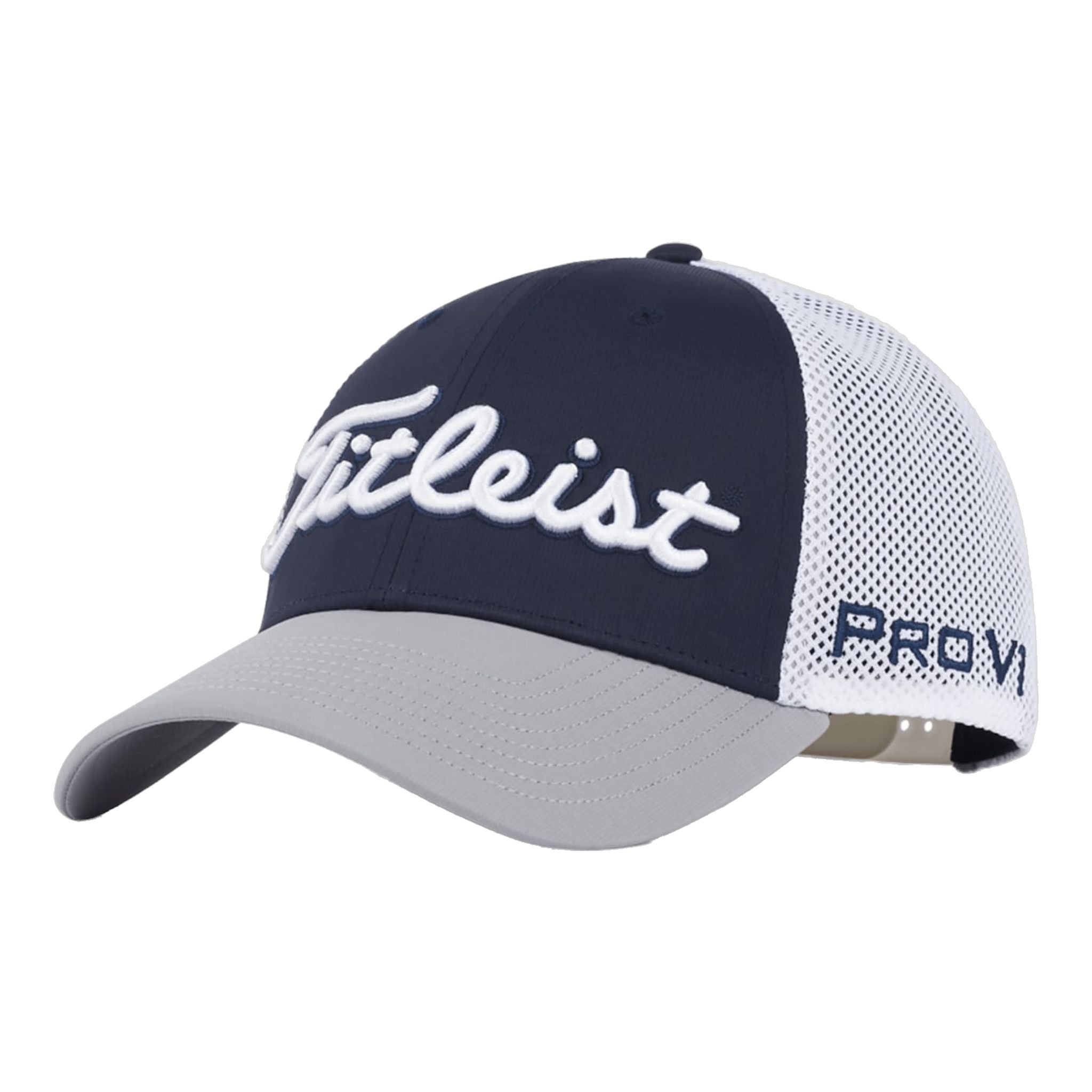 Titleist Tour Performance Mesh Golfkappe Weiß/Navy/Grau Her Herren