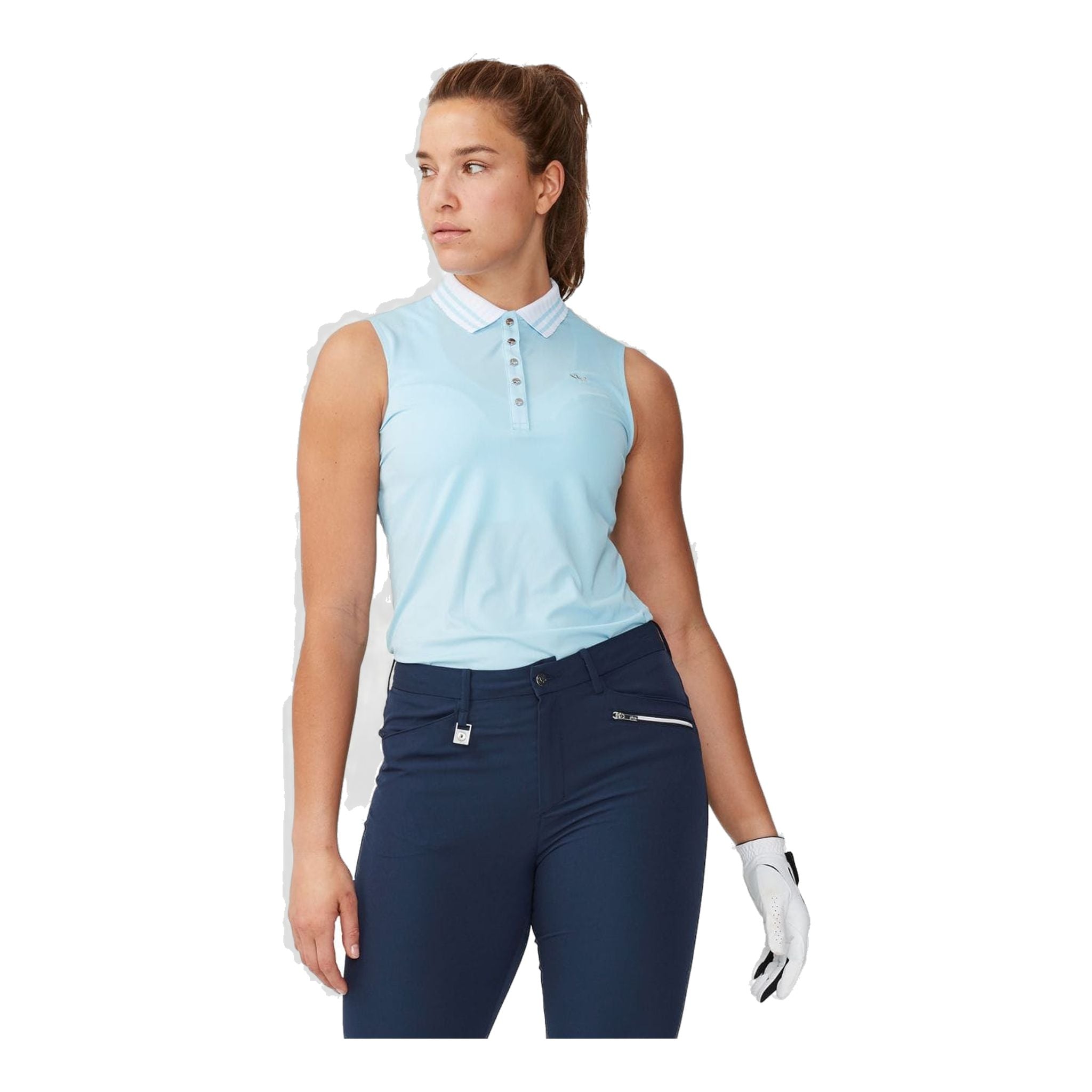 Polo Röhnisch Stripe SL Cool Blue Donna