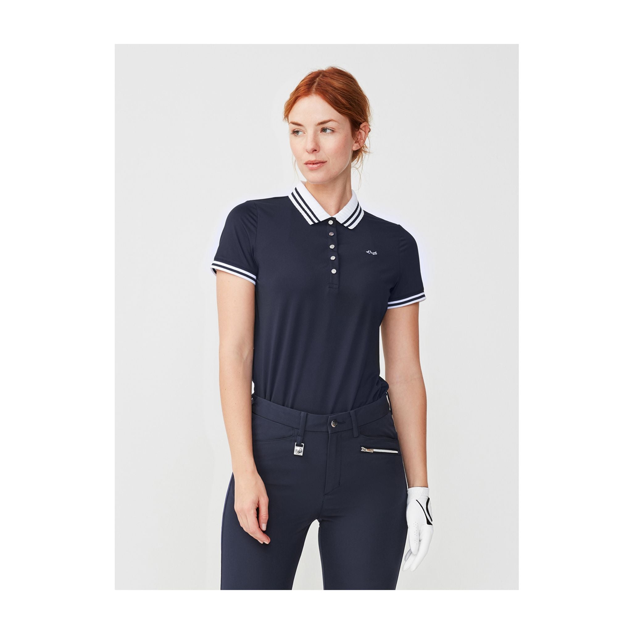 Polo Röhnisch Stripe Navy da donna