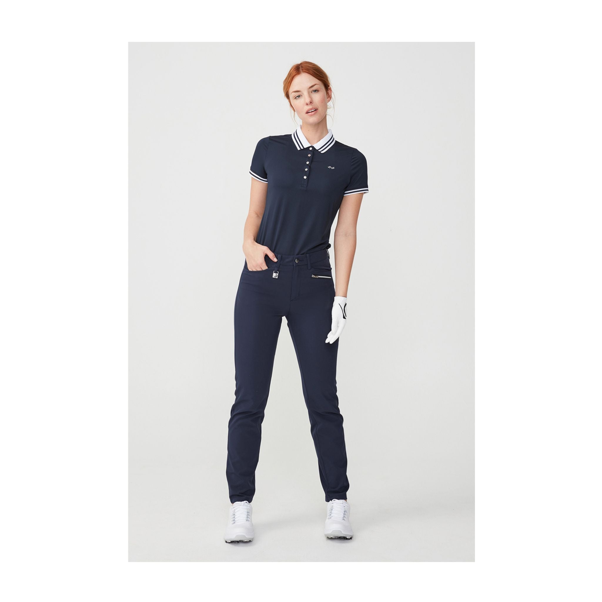 Polo Röhnisch Stripe Navy da donna