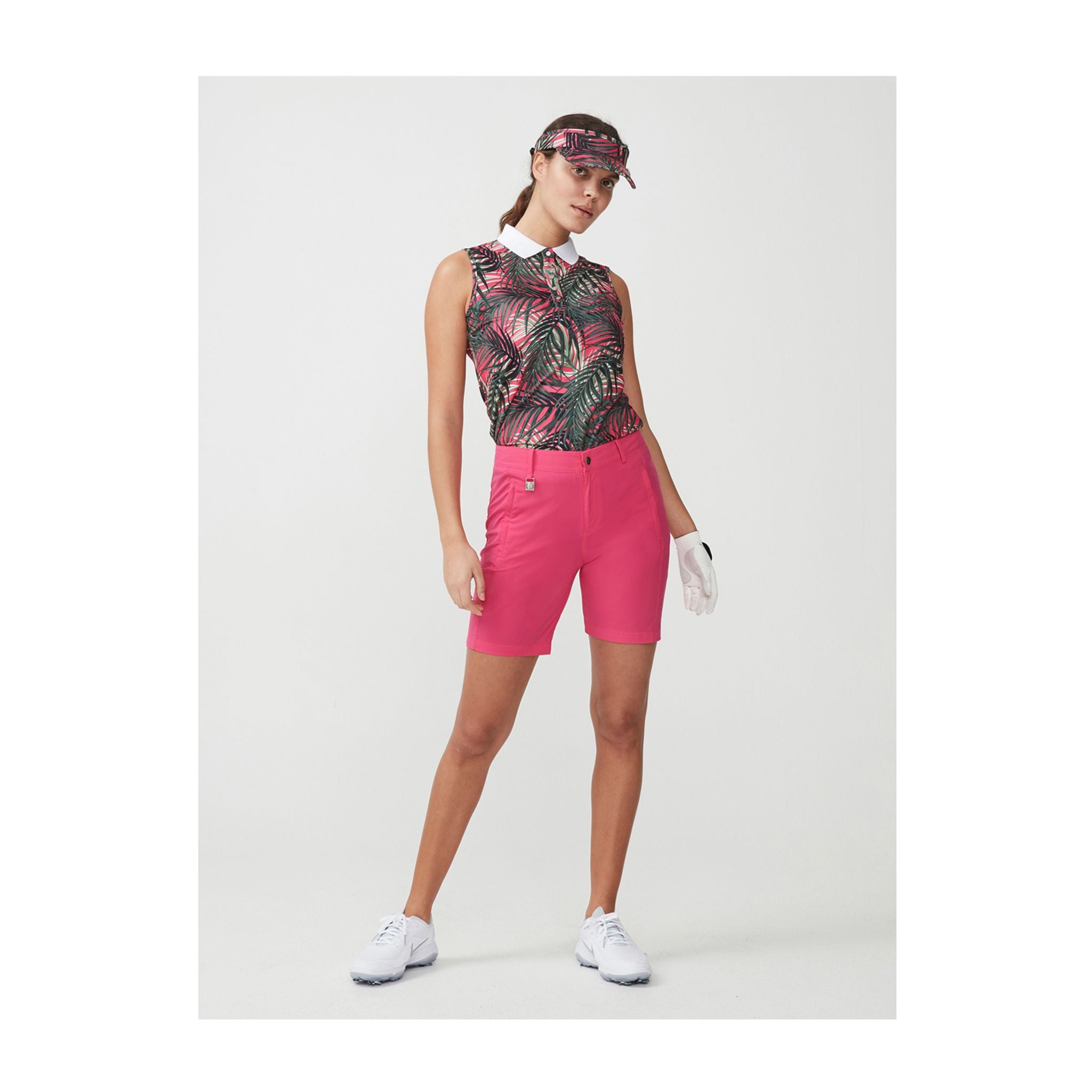 Polo Röhnisch Element AOP Palm Fucsia da donna