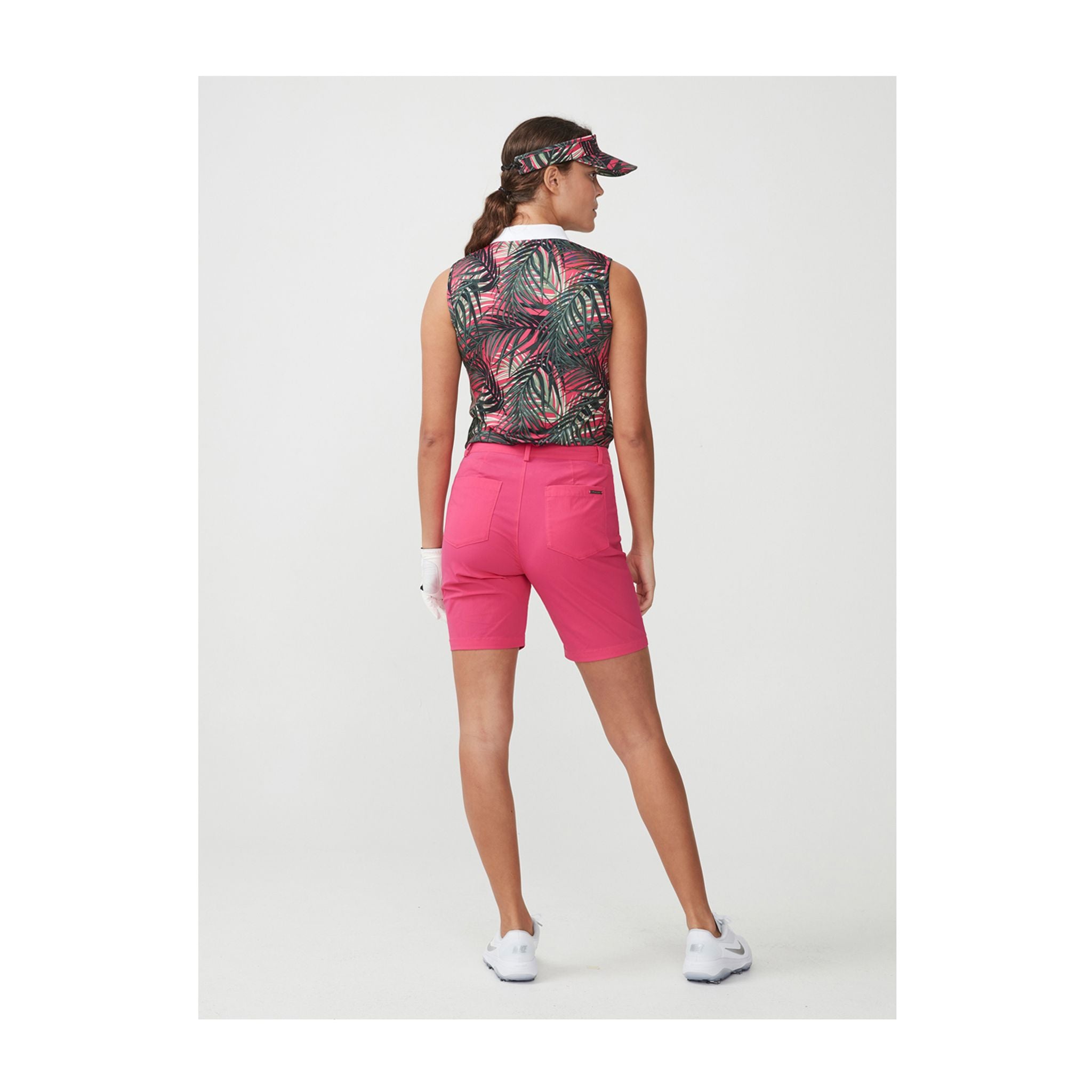 Polo Röhnisch Element AOP Palm Fucsia da donna
