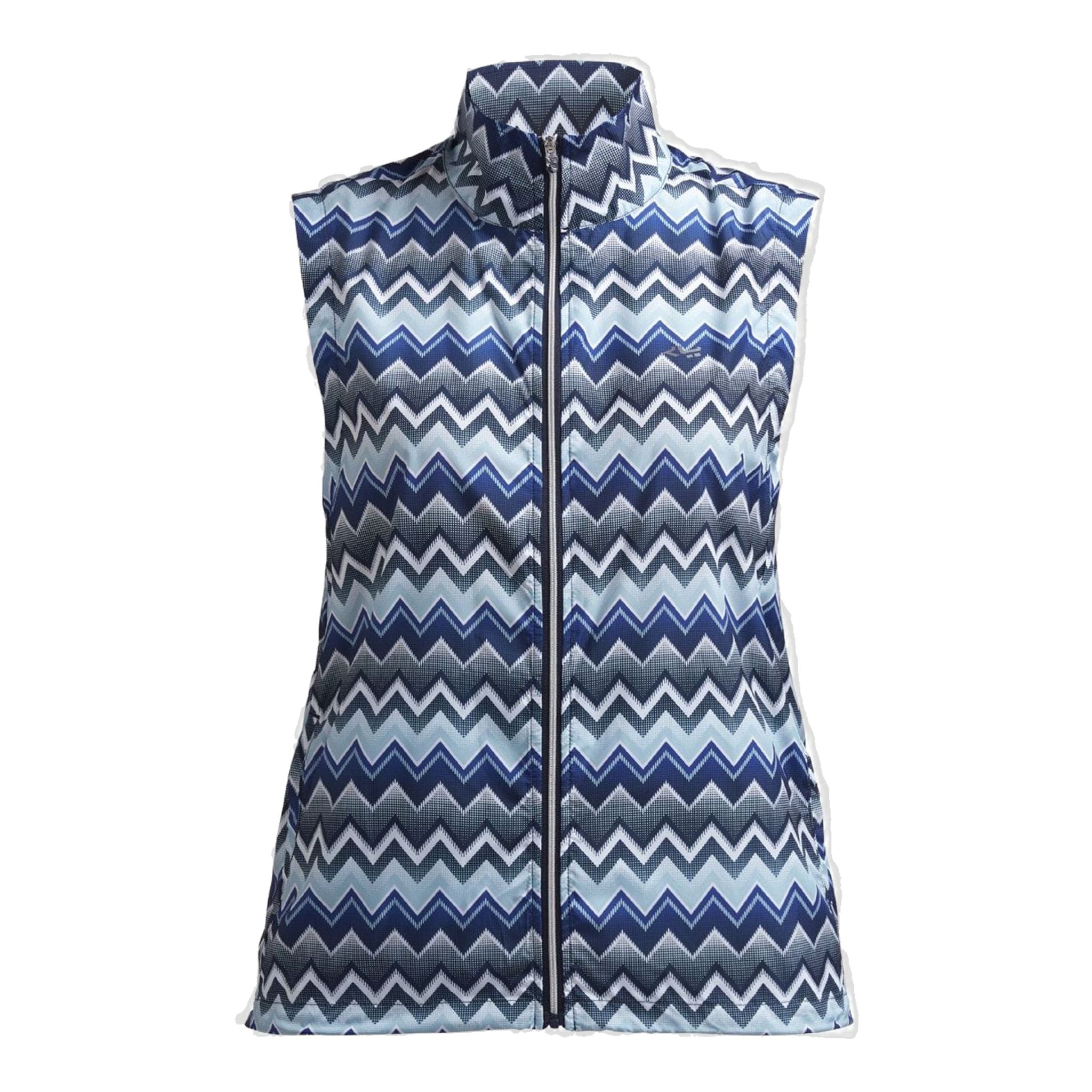 Gilet antivento Röhnisch Pocket Zigzag blu da donna