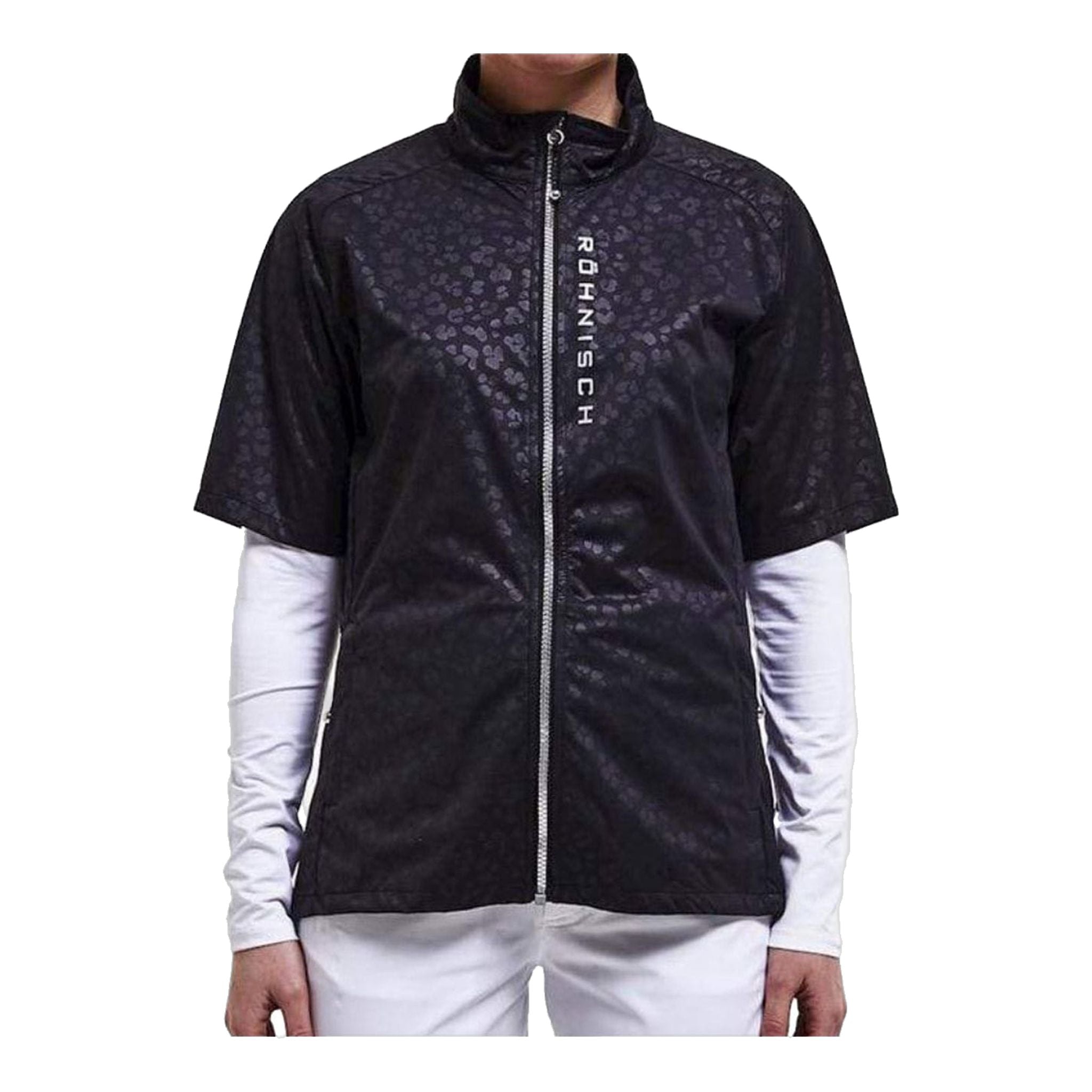 Röhnisch Windbreaker Mae Short Sleeve Clover Embosse Black Women