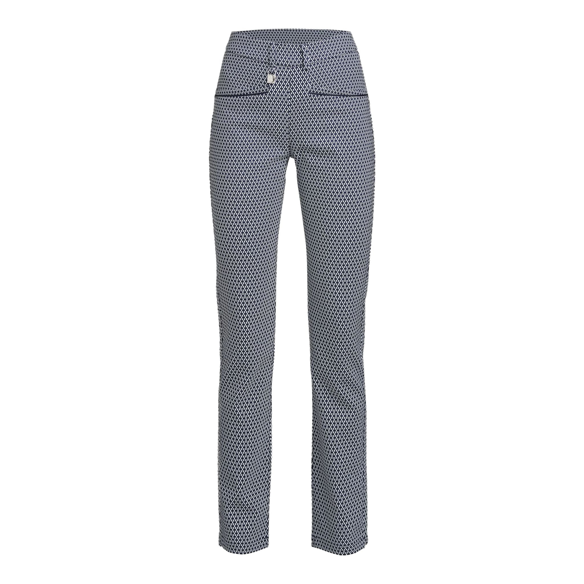 Pantaloni da golf Röhnisch Smooth blu navy a quadri da donna
