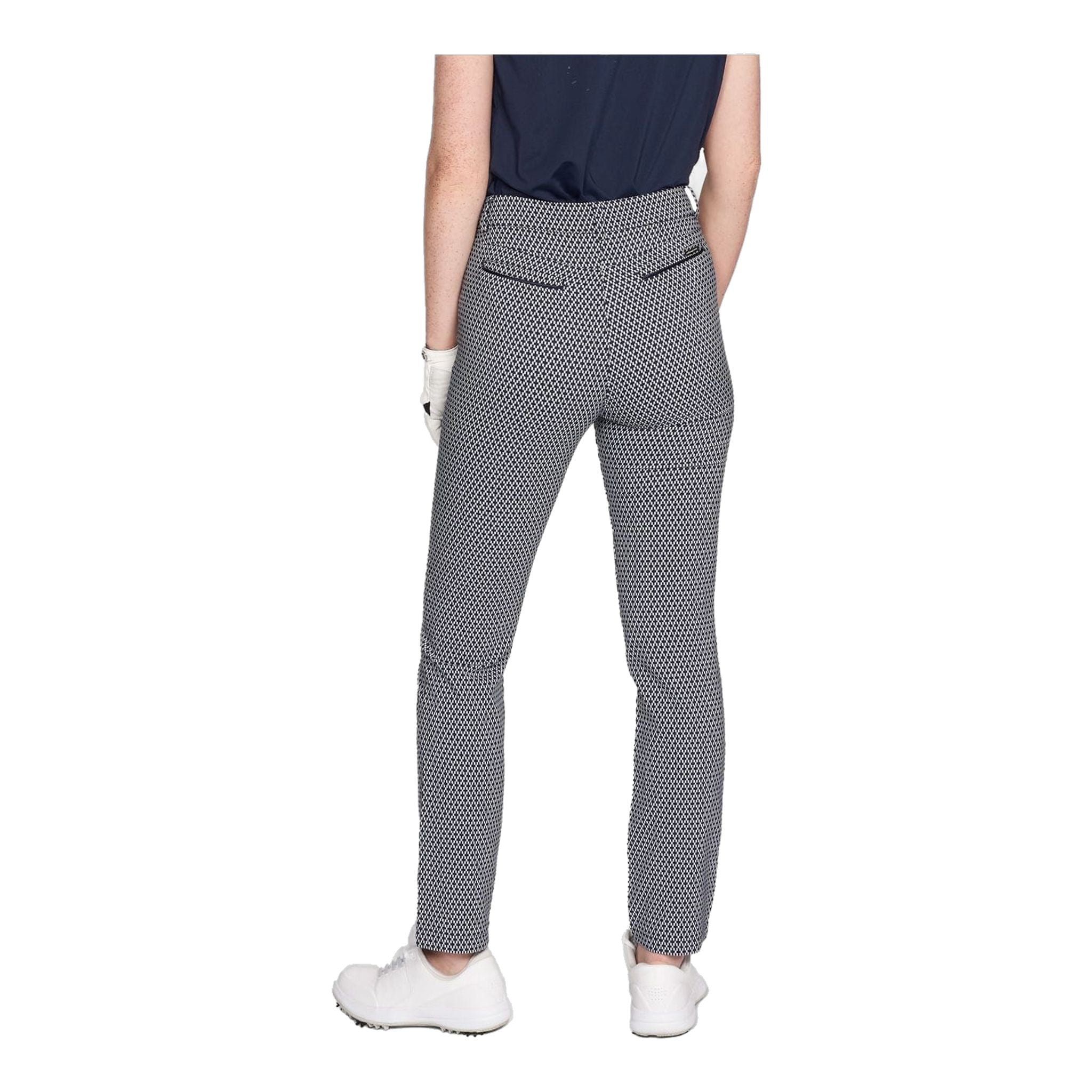 Pantaloni da golf Röhnisch Smooth blu navy a quadri da donna