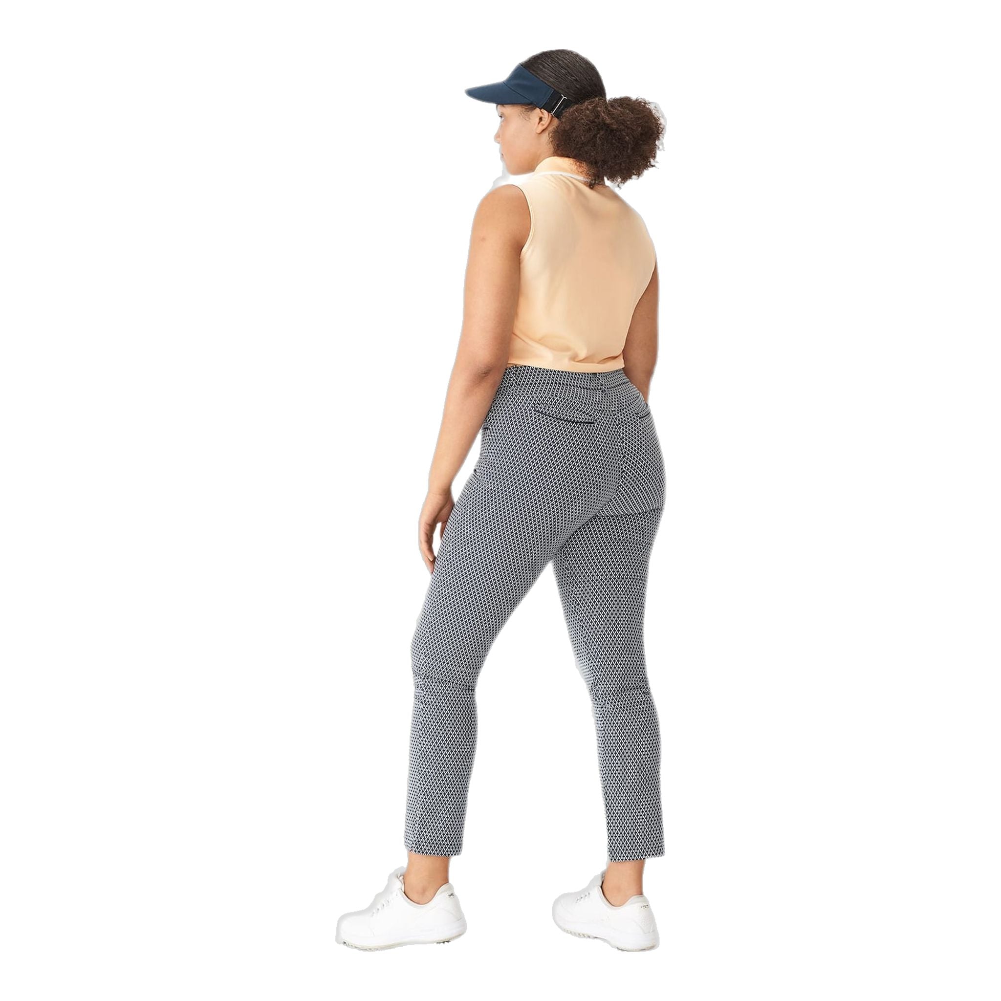 Pantaloni da golf Röhnisch Smooth blu navy a quadri da donna