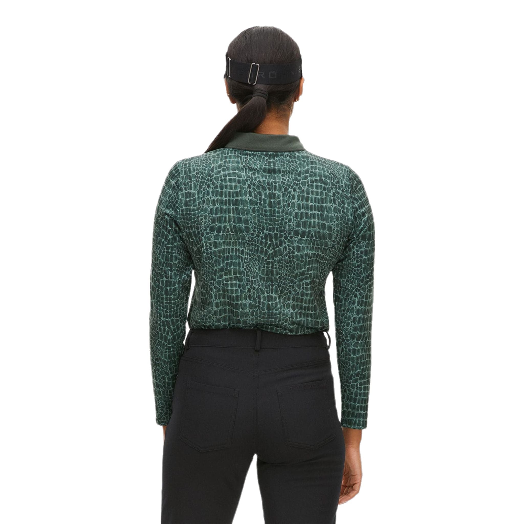 Röhnisch Sia Golf Polo Manica Lunga Verde Crocco Donna