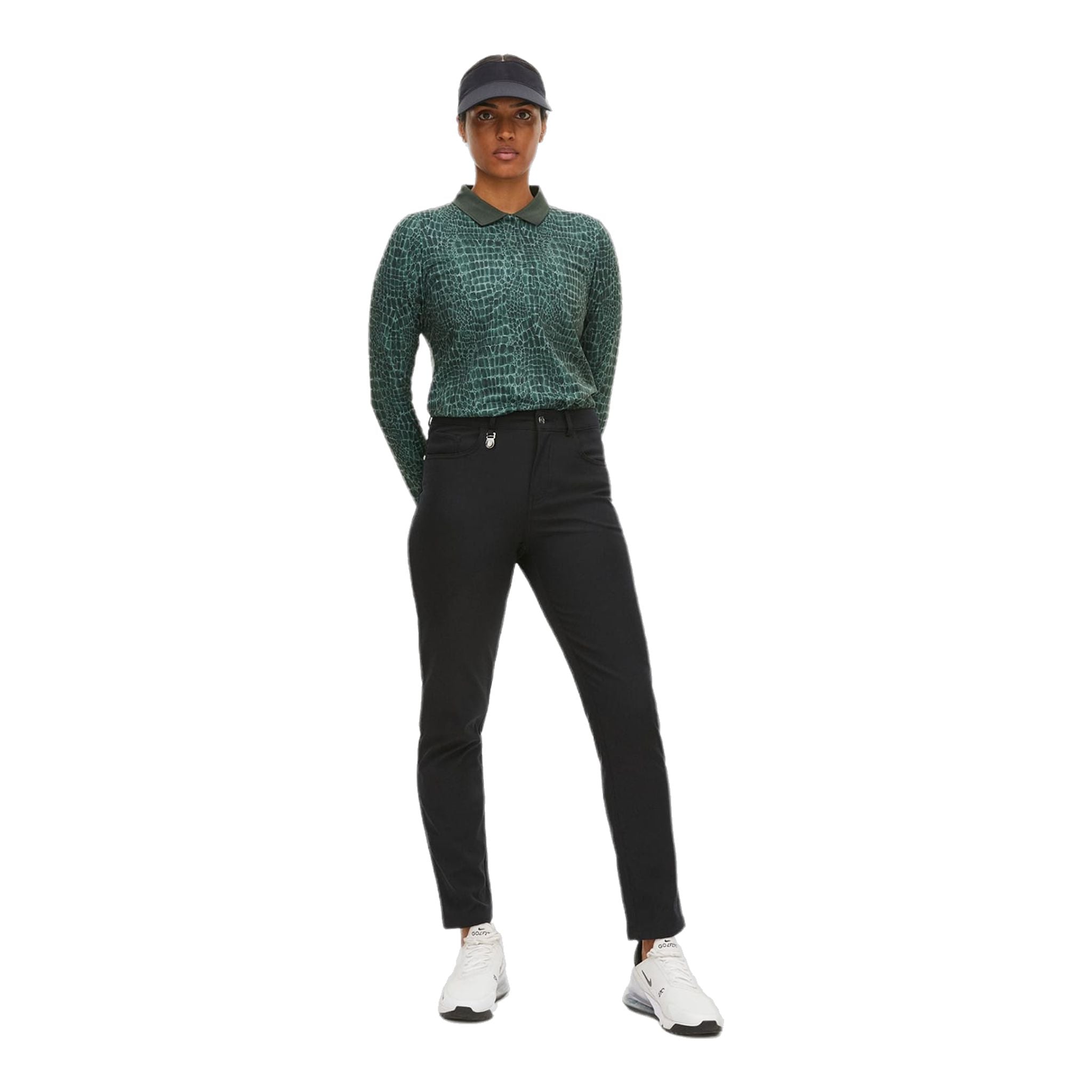 Röhnisch Sia Golf Polo Manica Lunga Verde Crocco Donna