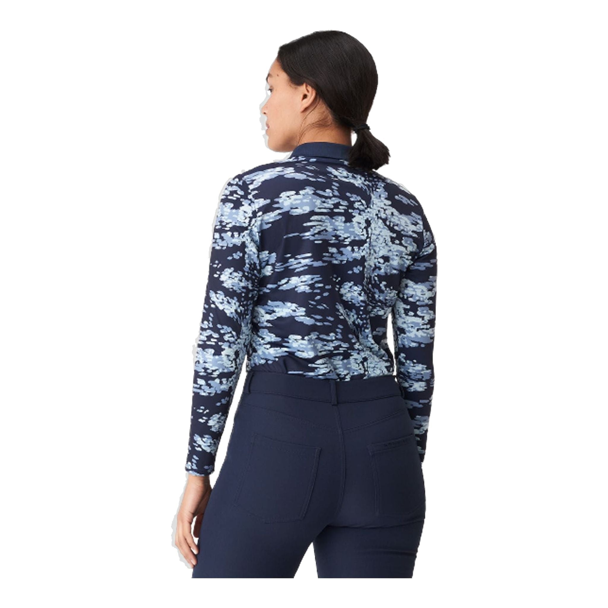 Röhnisch W Polo Sia manica lunga blu navy/mimetica donna