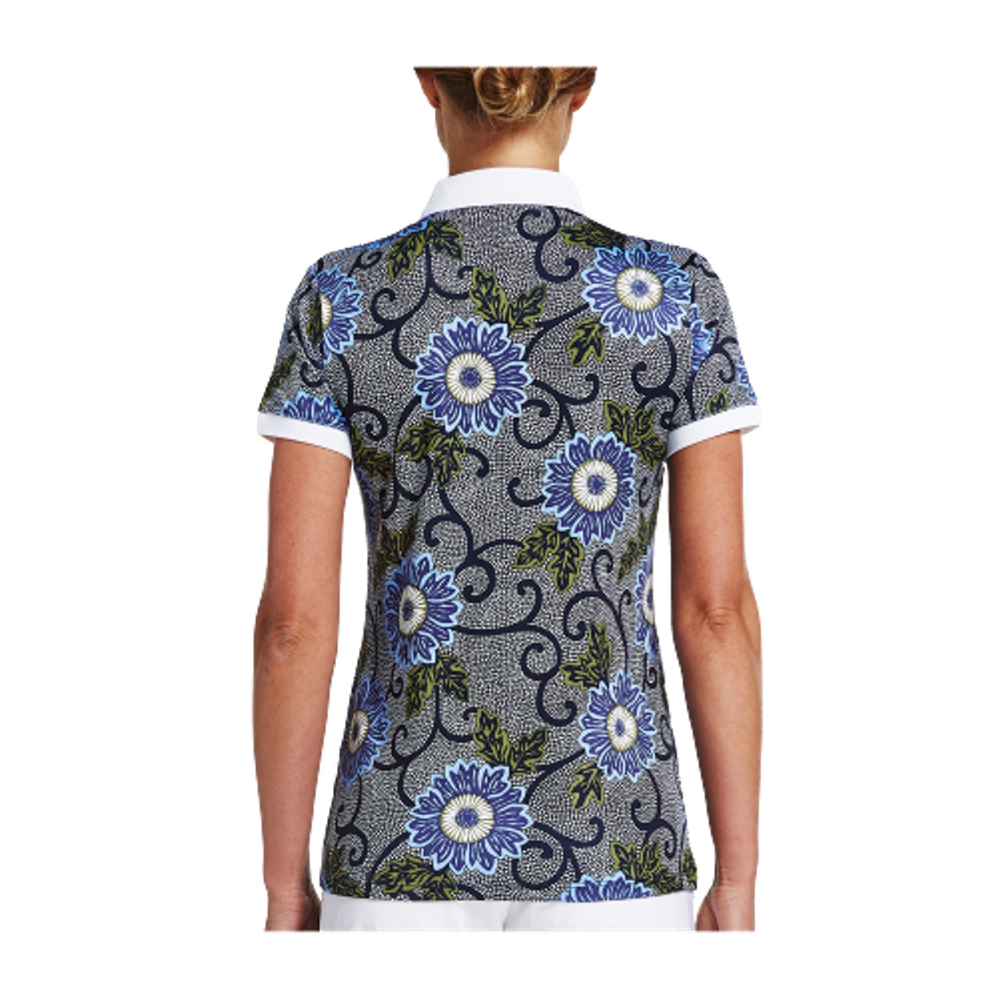 Röhnisch Polo AOP Blu Massai Flower Donna