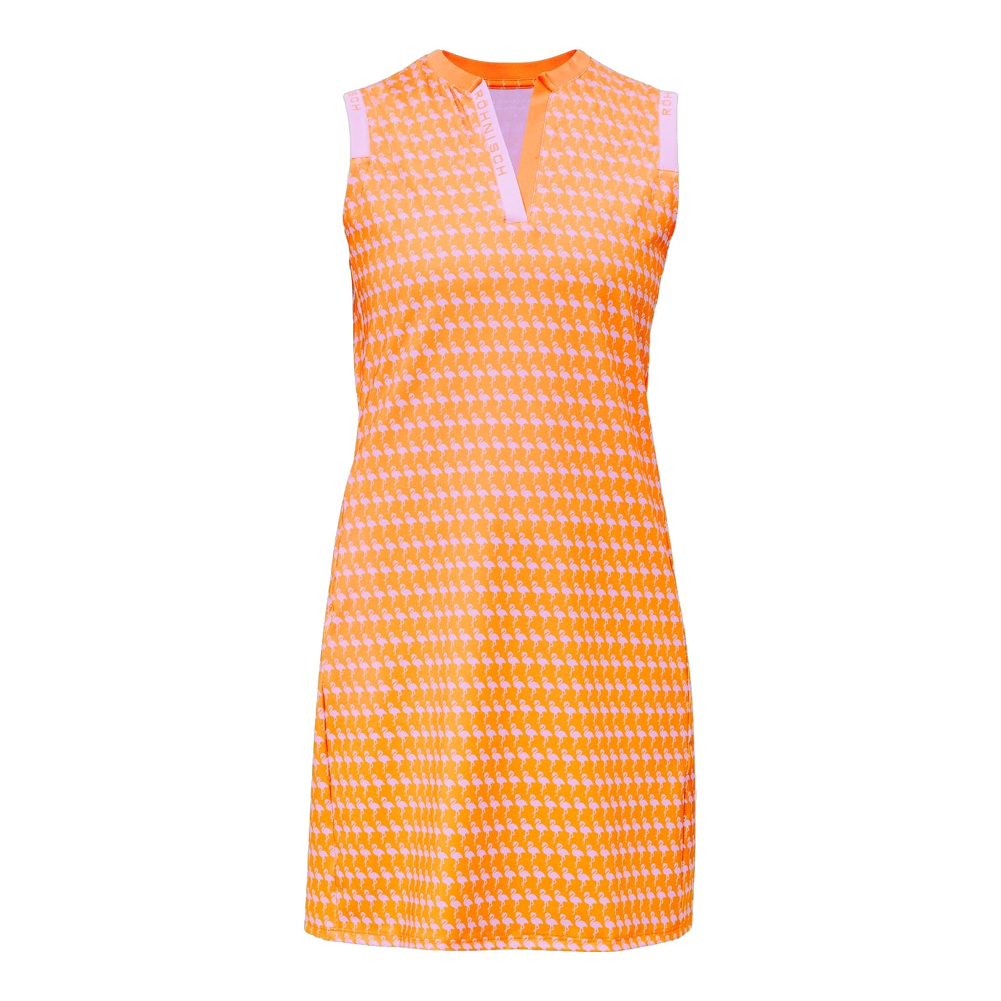 Röhnisch Abby Golf Dress Donna Flamingo Aop Arancione Senza Maniche Donna