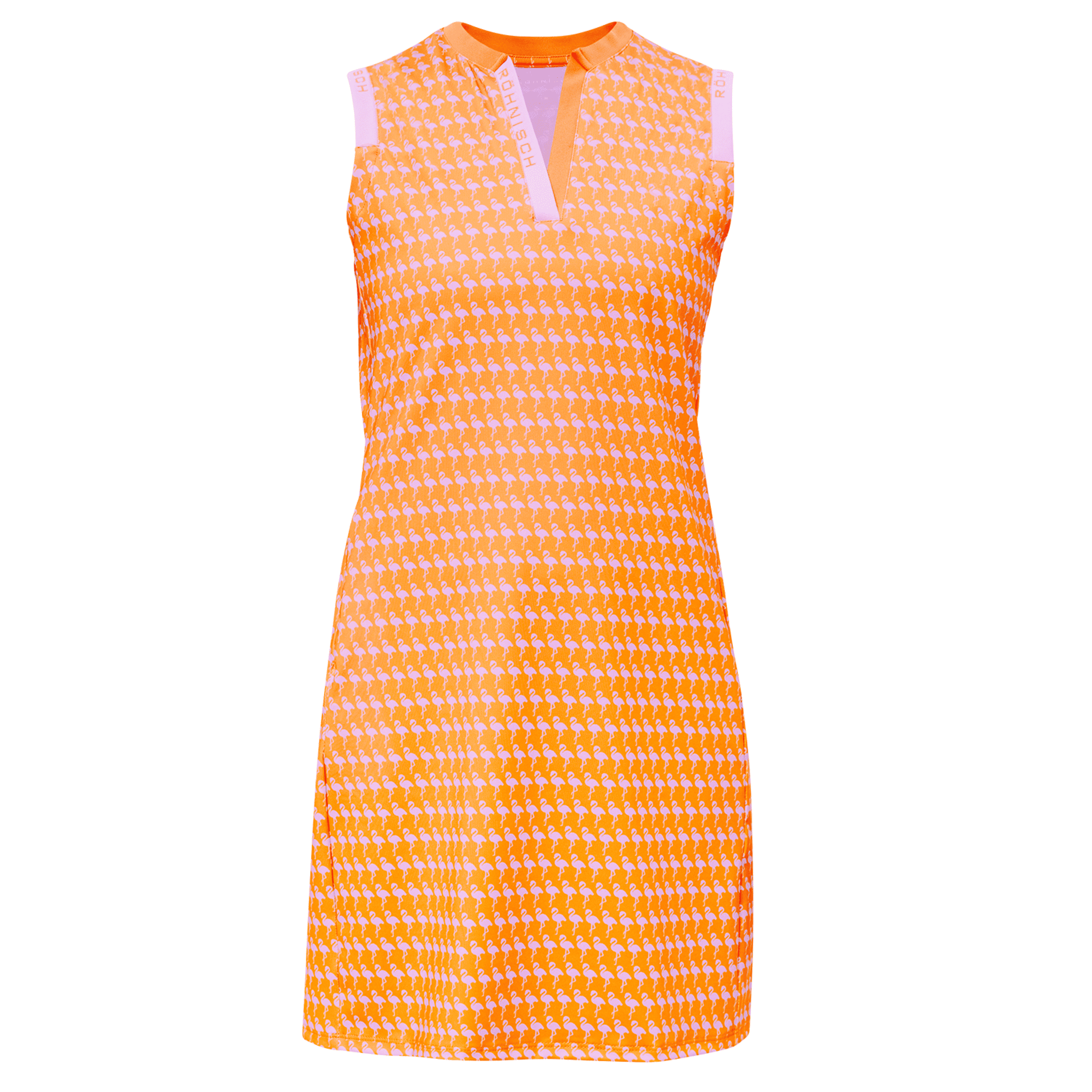Röhnisch Abby Golf Dress Donna Flamingo Aop Arancione Senza Maniche Donna