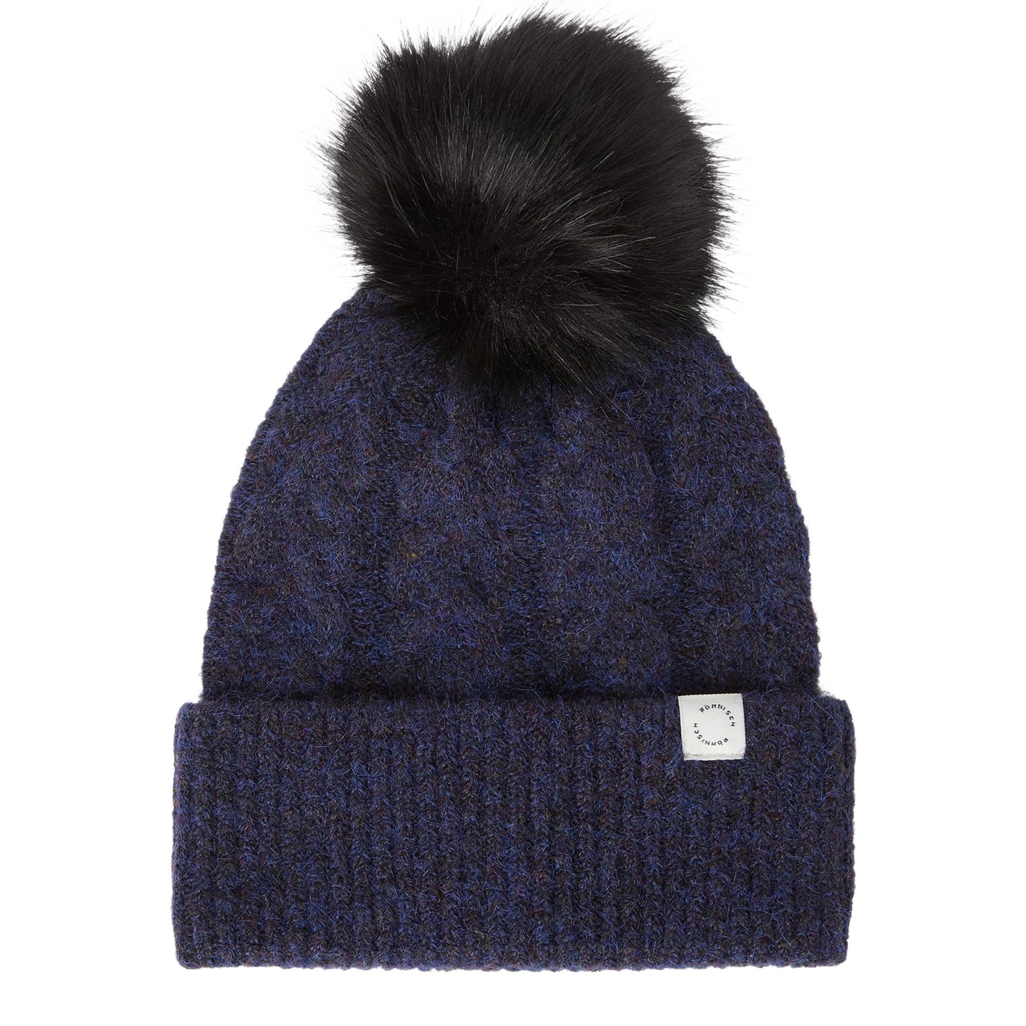 Berretto con treccia a pompon Röhnisch blu navy da donna da donna