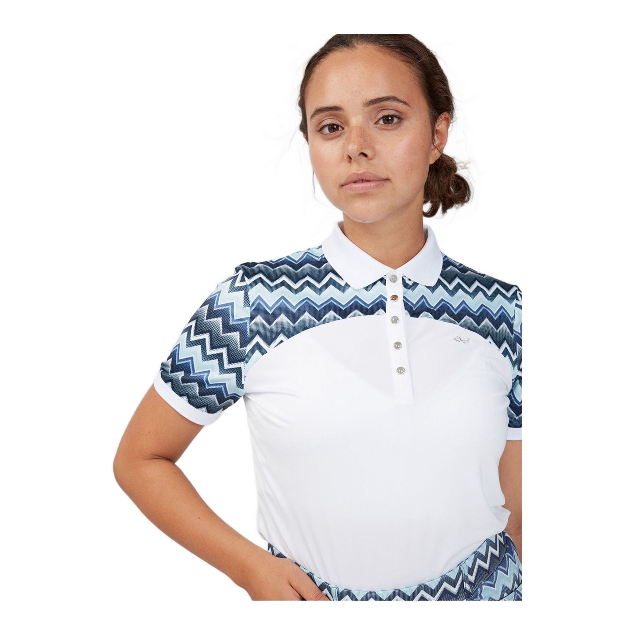 Polo Röhnisch Element Block Zigzag Blu Donna