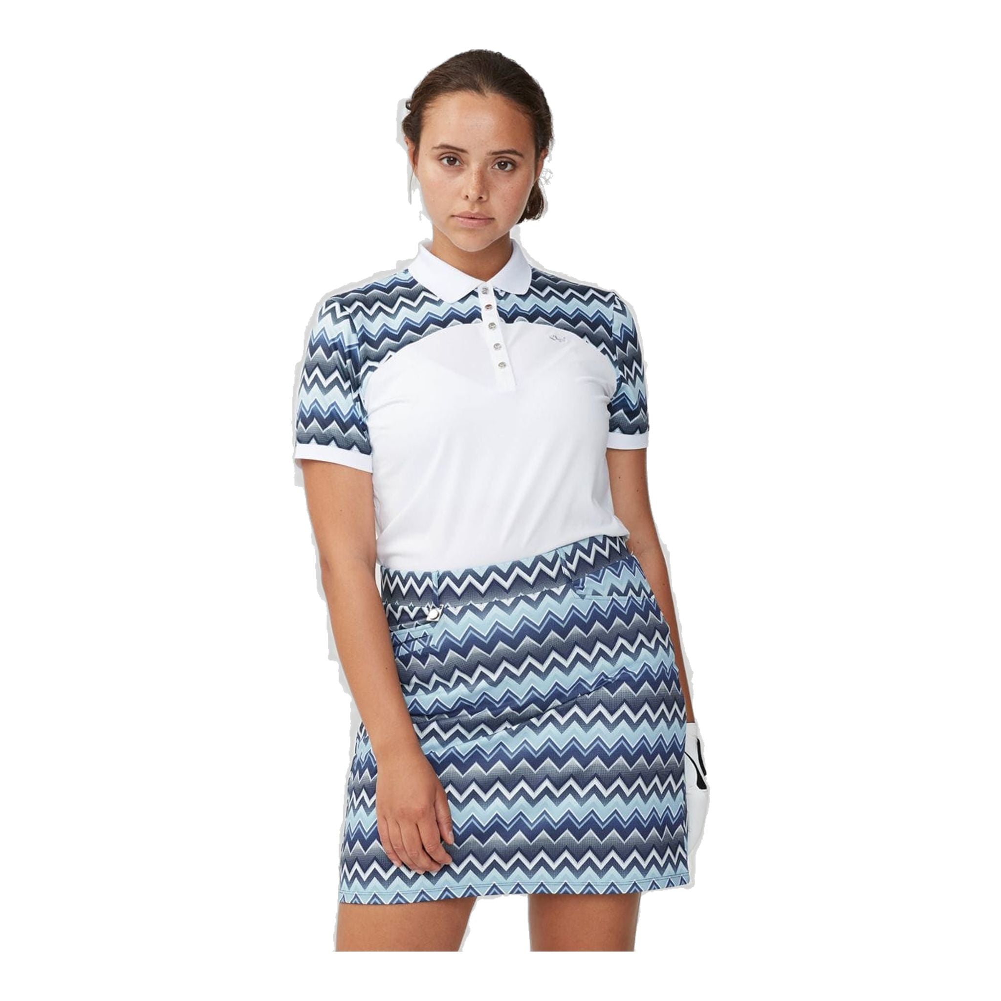 Polo Röhnisch Element Block Zigzag Blu Donna