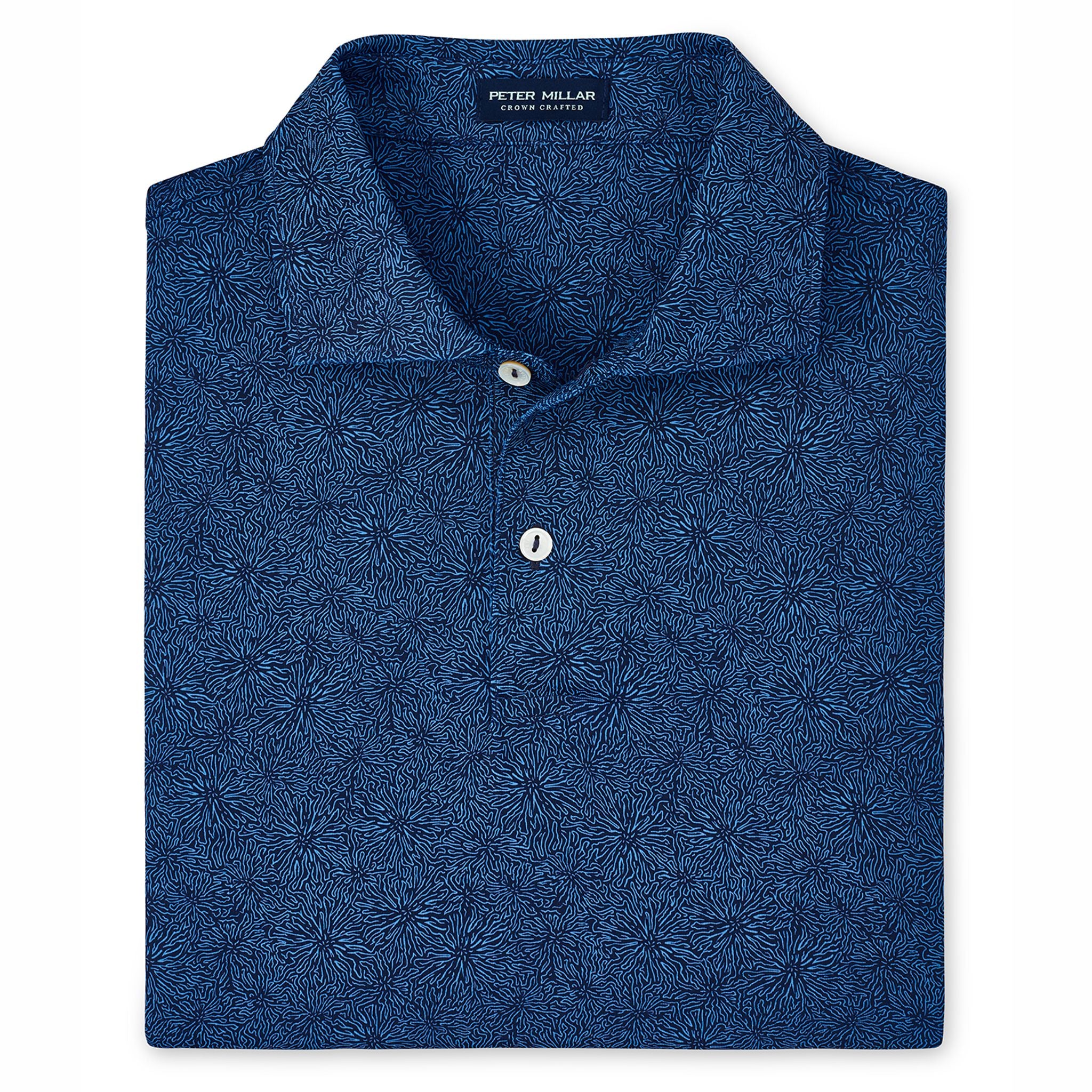 Peter Millar Amos Performance Jersey Polo Uomo Blu Navy Uomo