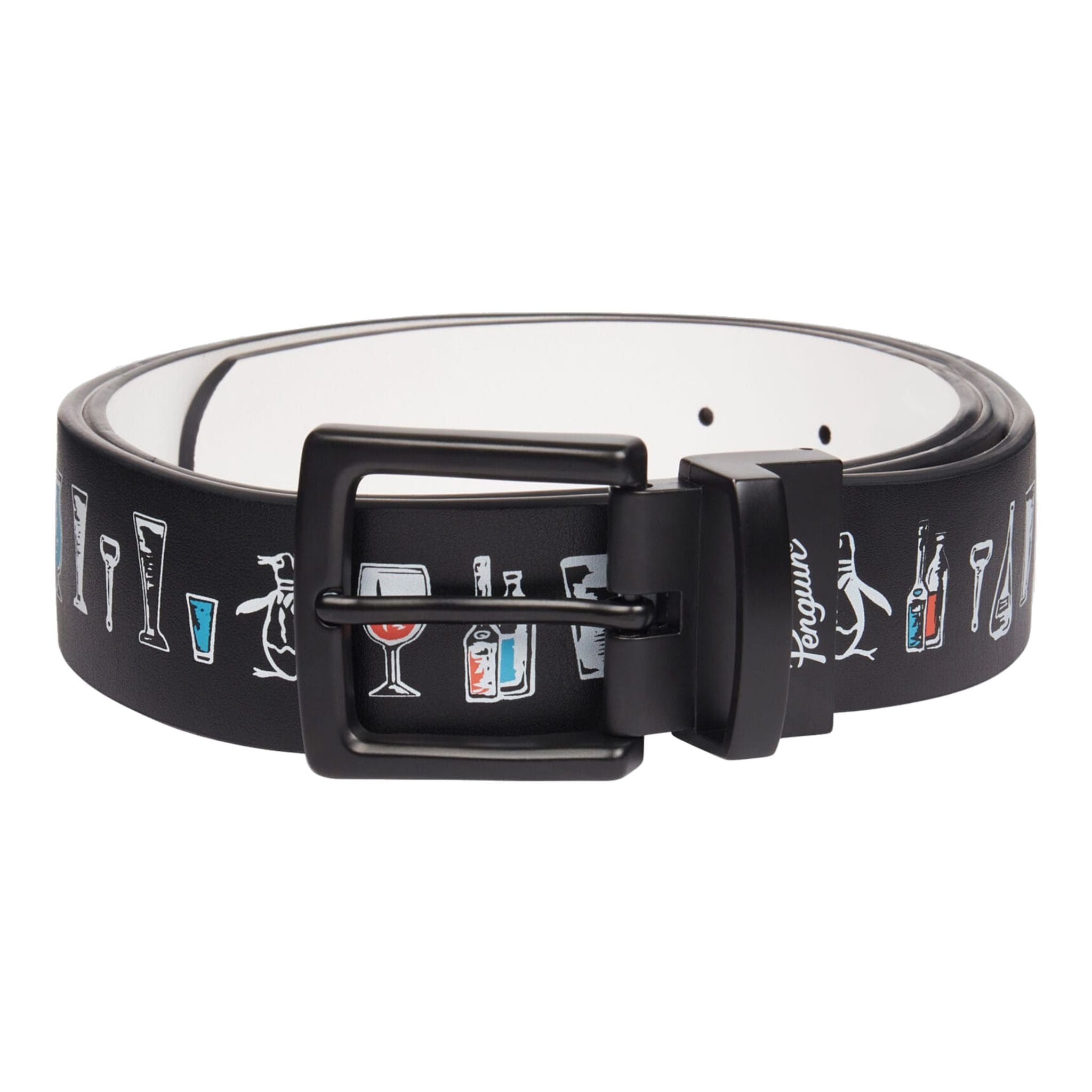 Cintura stampata originale Penguin Have A Beer Uomo Bianco brillante Uomo