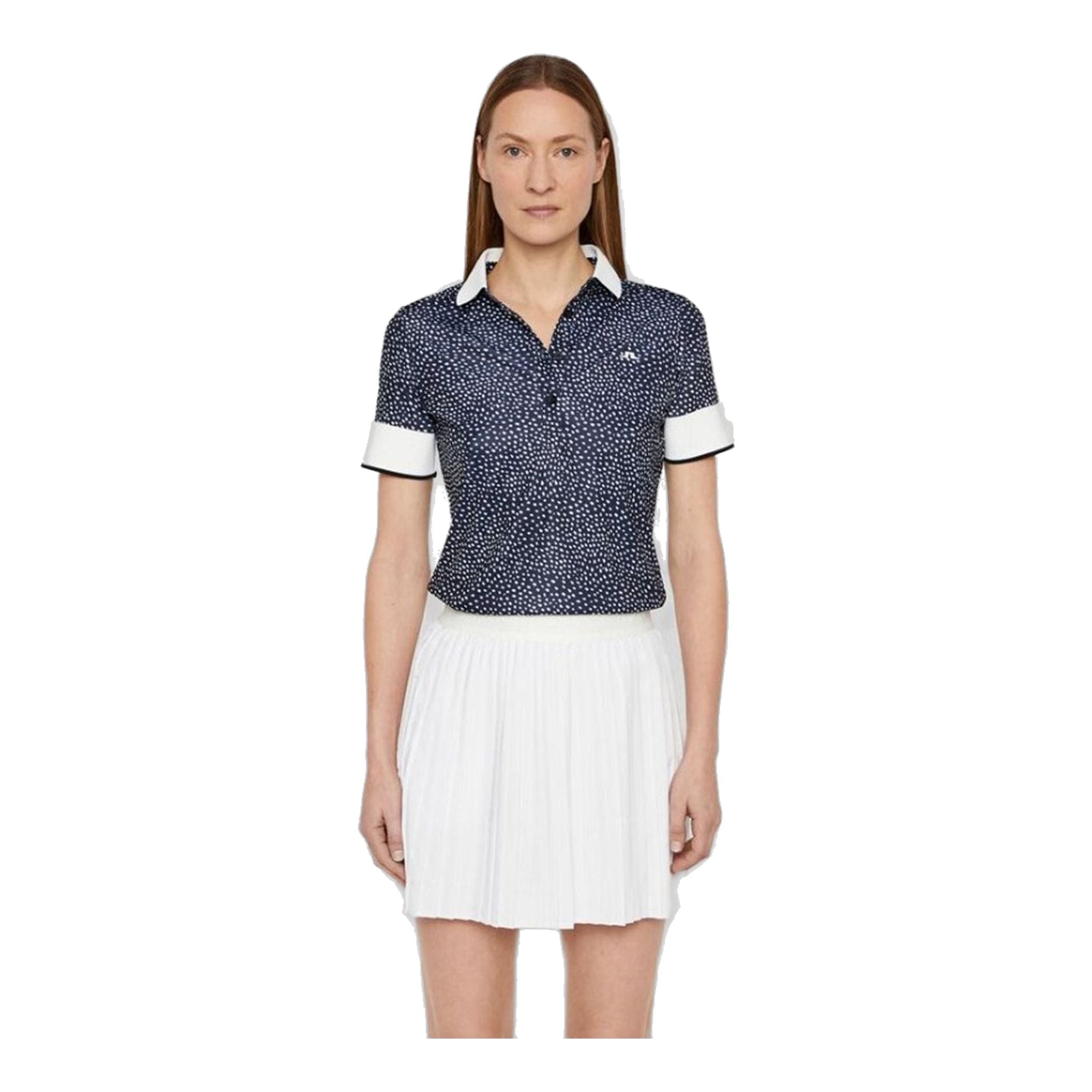 J. Lindeberg W Lexie-TX Coolmax Polo Bianco Dot Donna