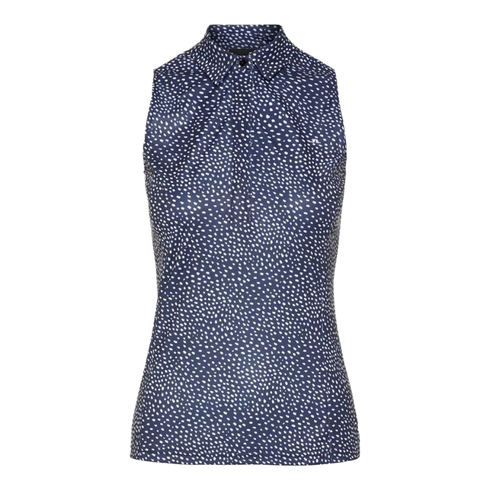 J. Lindeberg W Dena Print-TX Jersey SL Polo Bianco Dot Donna