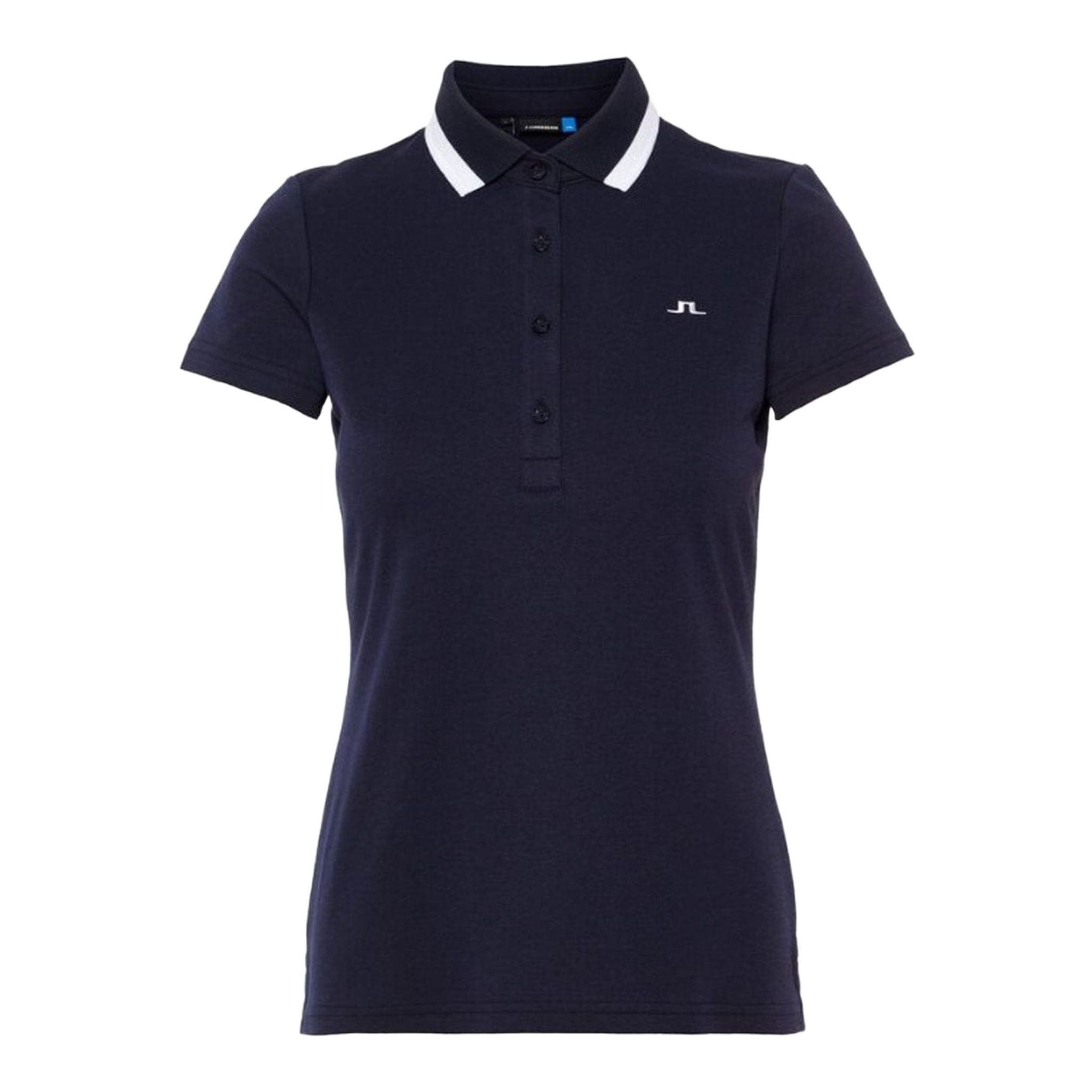 J. Lindeberg W Alve-Cotton Poly Polo blu navy melange da donna
