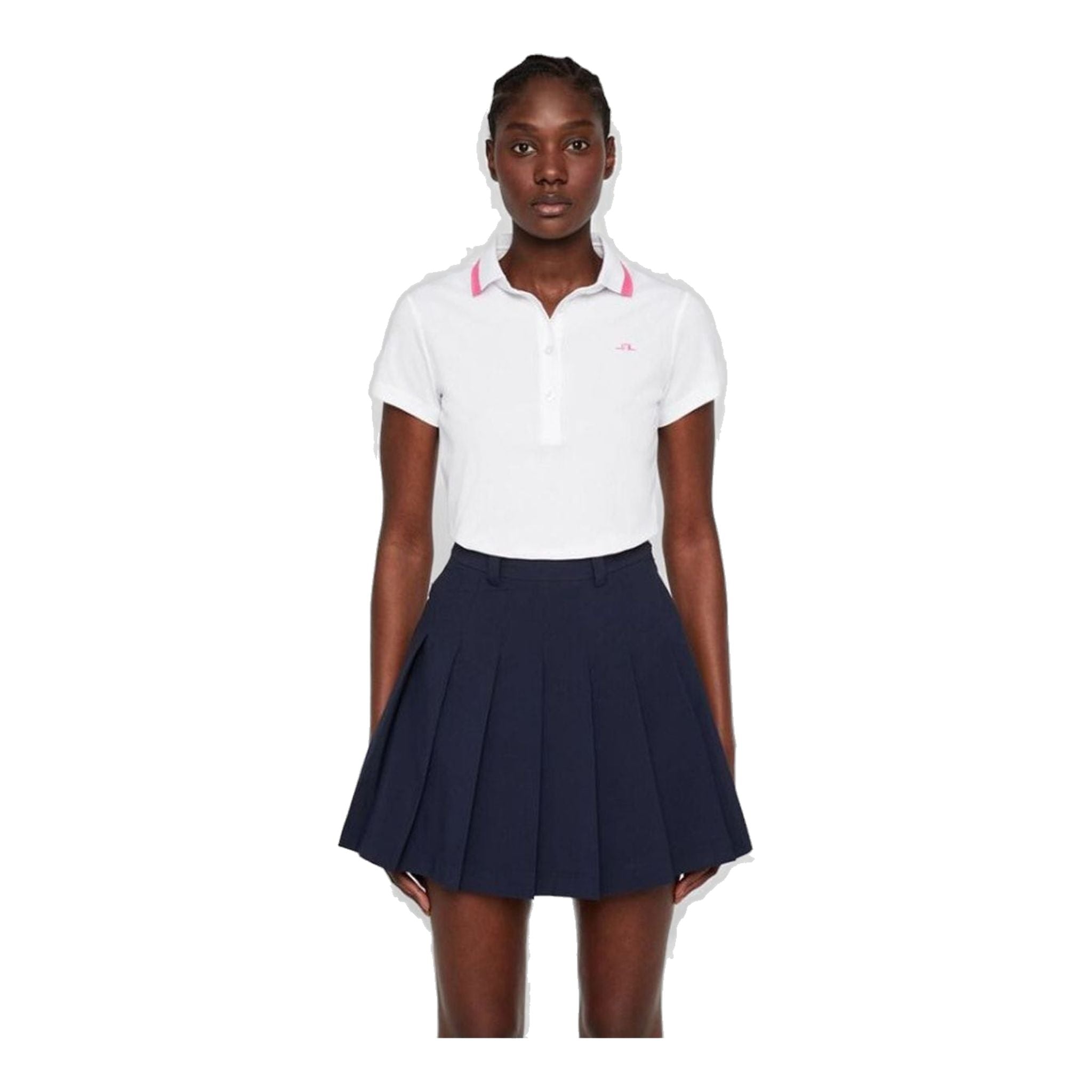 J. Lindeberg W Alve-Cotton Poly Polo Bianco Donna