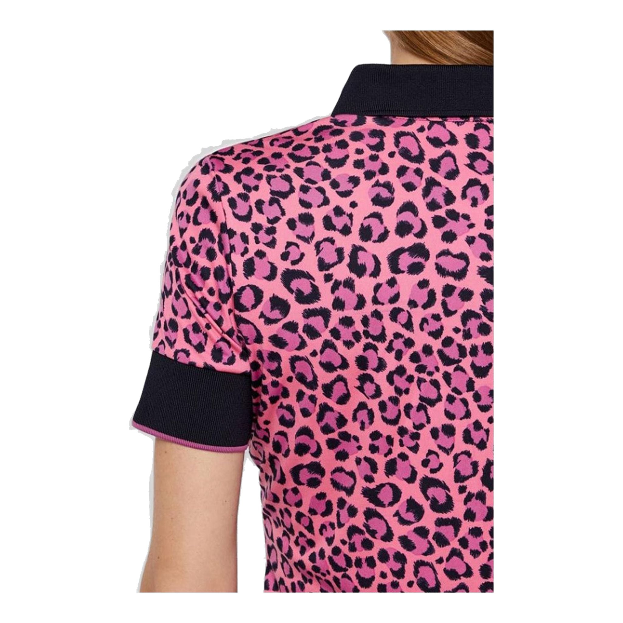 J. Lindeberg W Lexie-TX Coolmax Polo Rosa Leopardo Donna