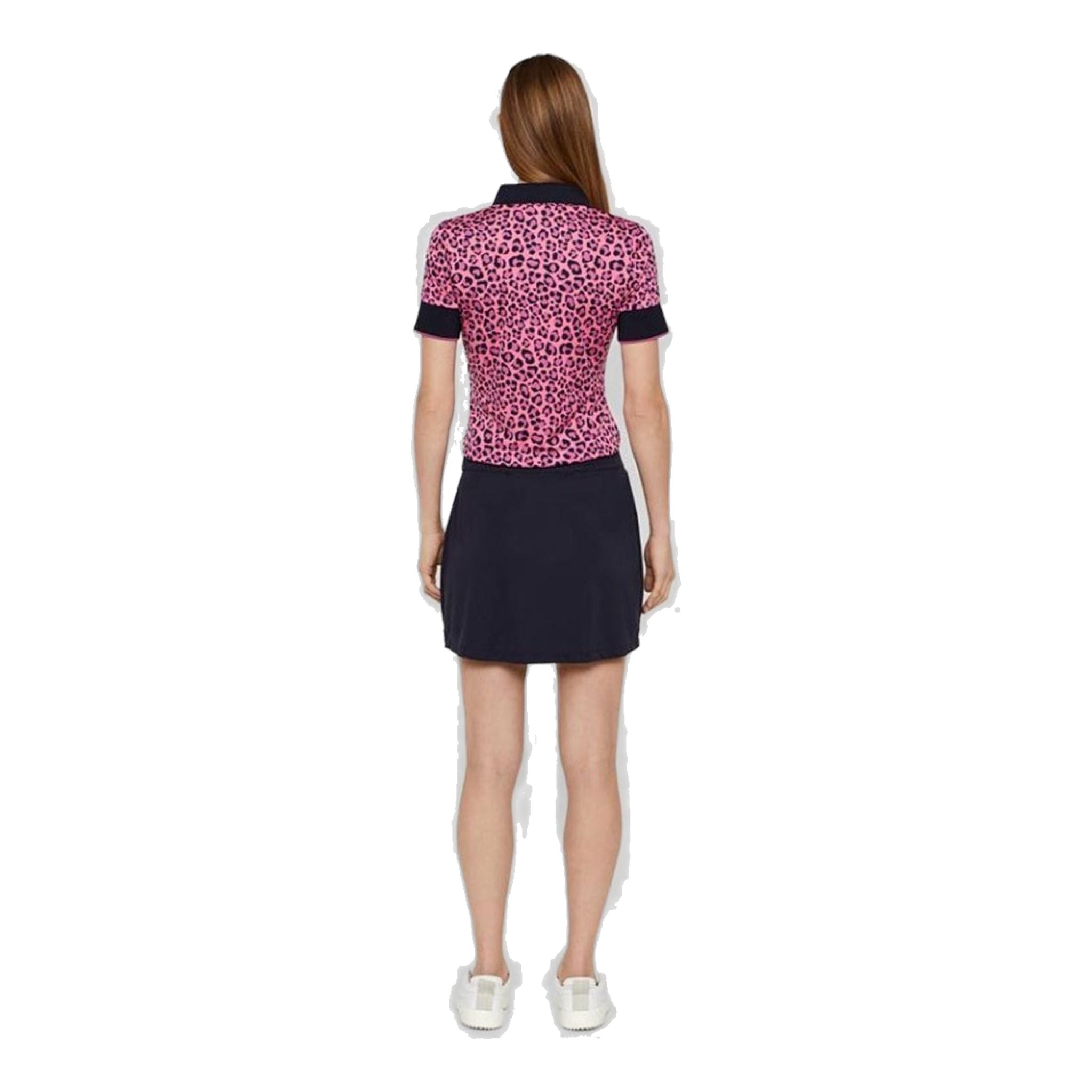 J. Lindeberg W Lexie-TX Coolmax Polo Rosa Leopardo Donna