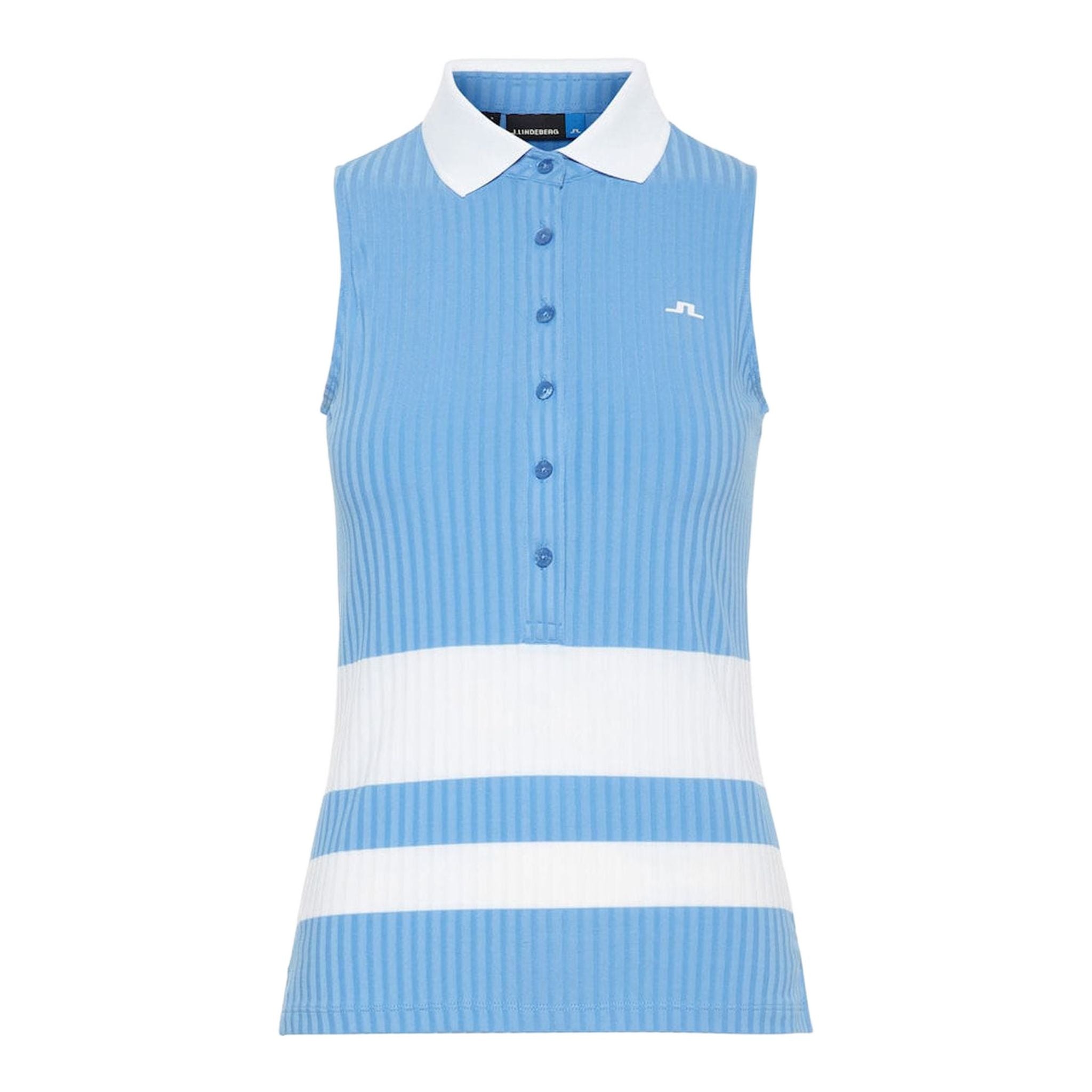 J. Lindeberg W Nora-Rib Jersey Polo Blu Lago Donna