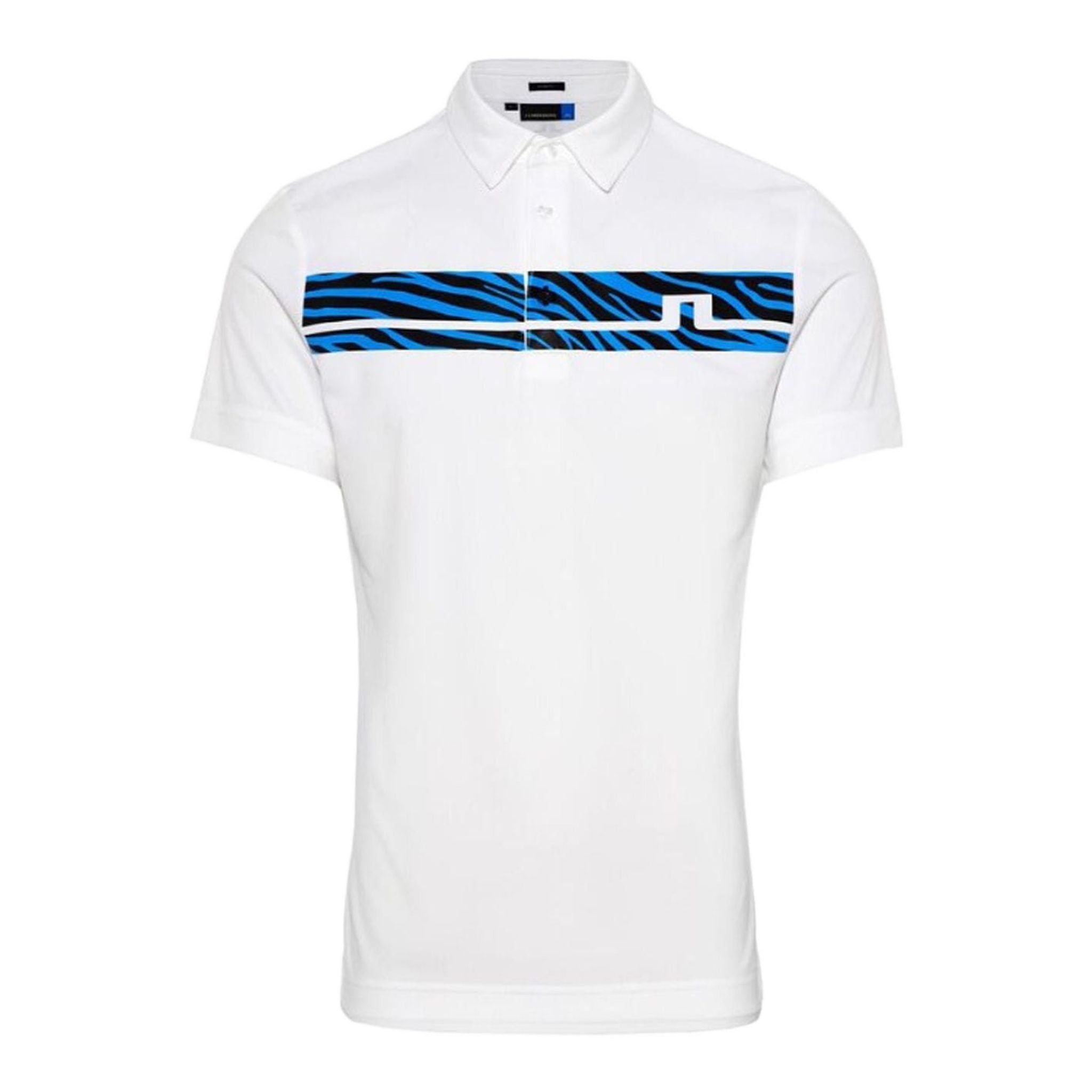 J. Lindeberg M Clark Print Slim Fit-TX Jersey Polo Bianco Uomo