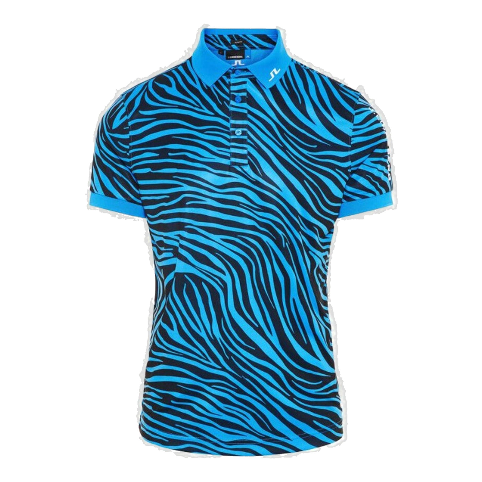 J. Lindeberg M Tour Tech Print Slim Fit-TX Polo Zebra Blu Uomo