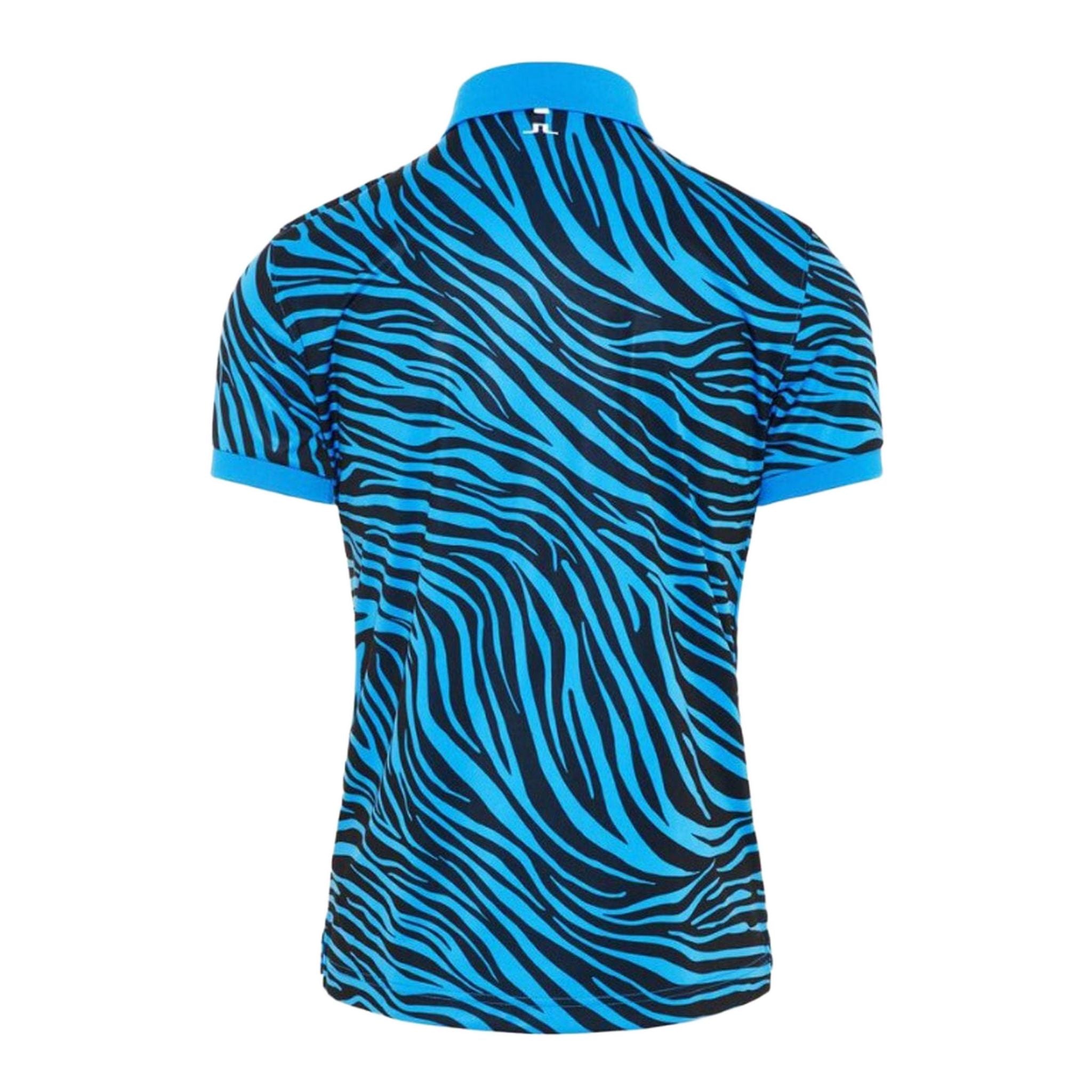 J. Lindeberg M Tour Tech Print Slim Fit-TX Polo Zebra Blu Uomo