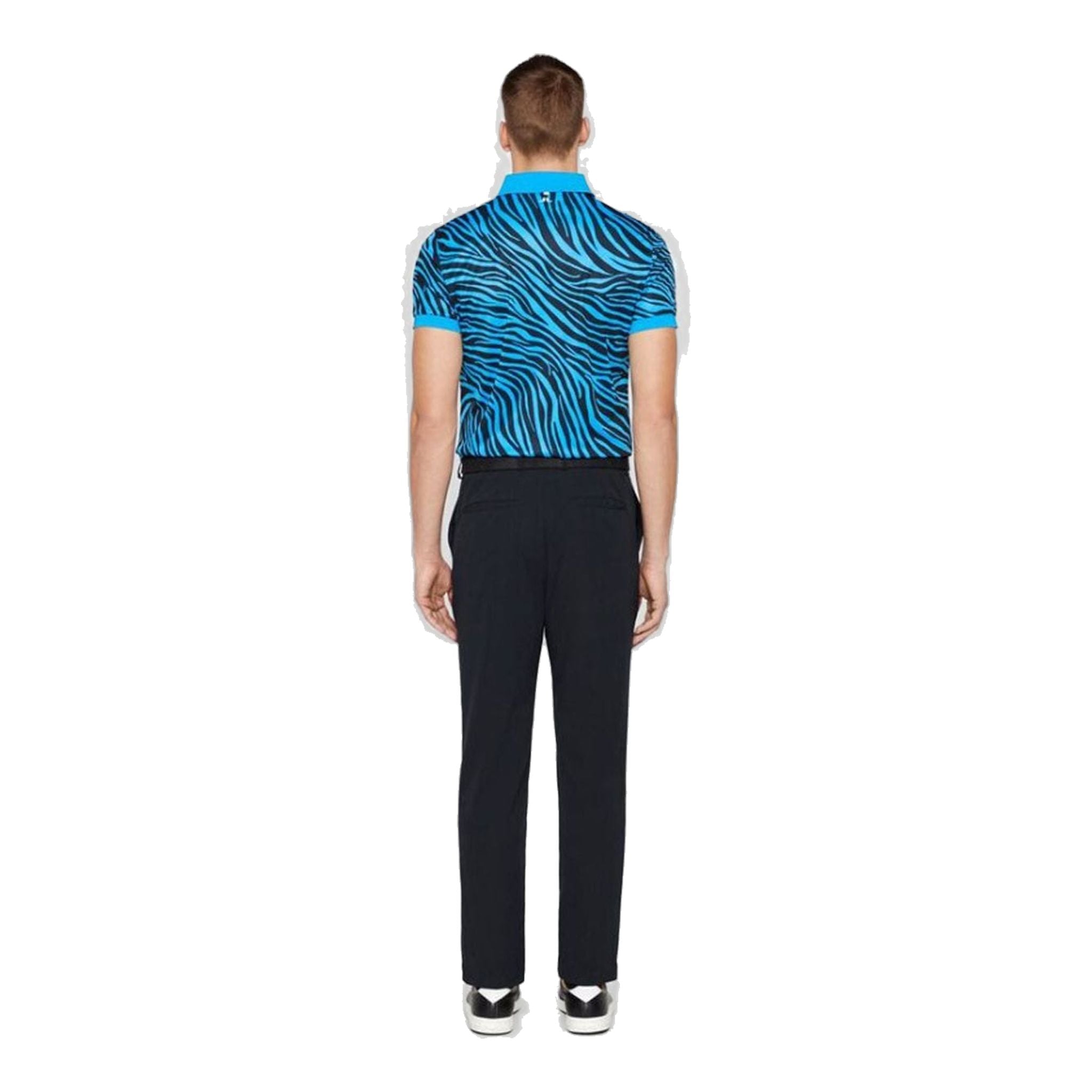 J. Lindeberg M Tour Tech Print Slim Fit-TX Polo Zebra Blu Uomo
