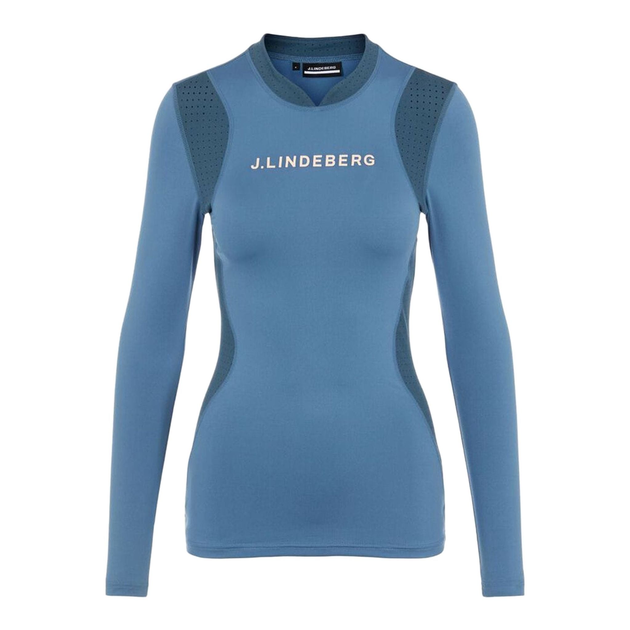 J. Lindeberg W Layer Zowie Soft Compression Top manica lunga blu da donna
